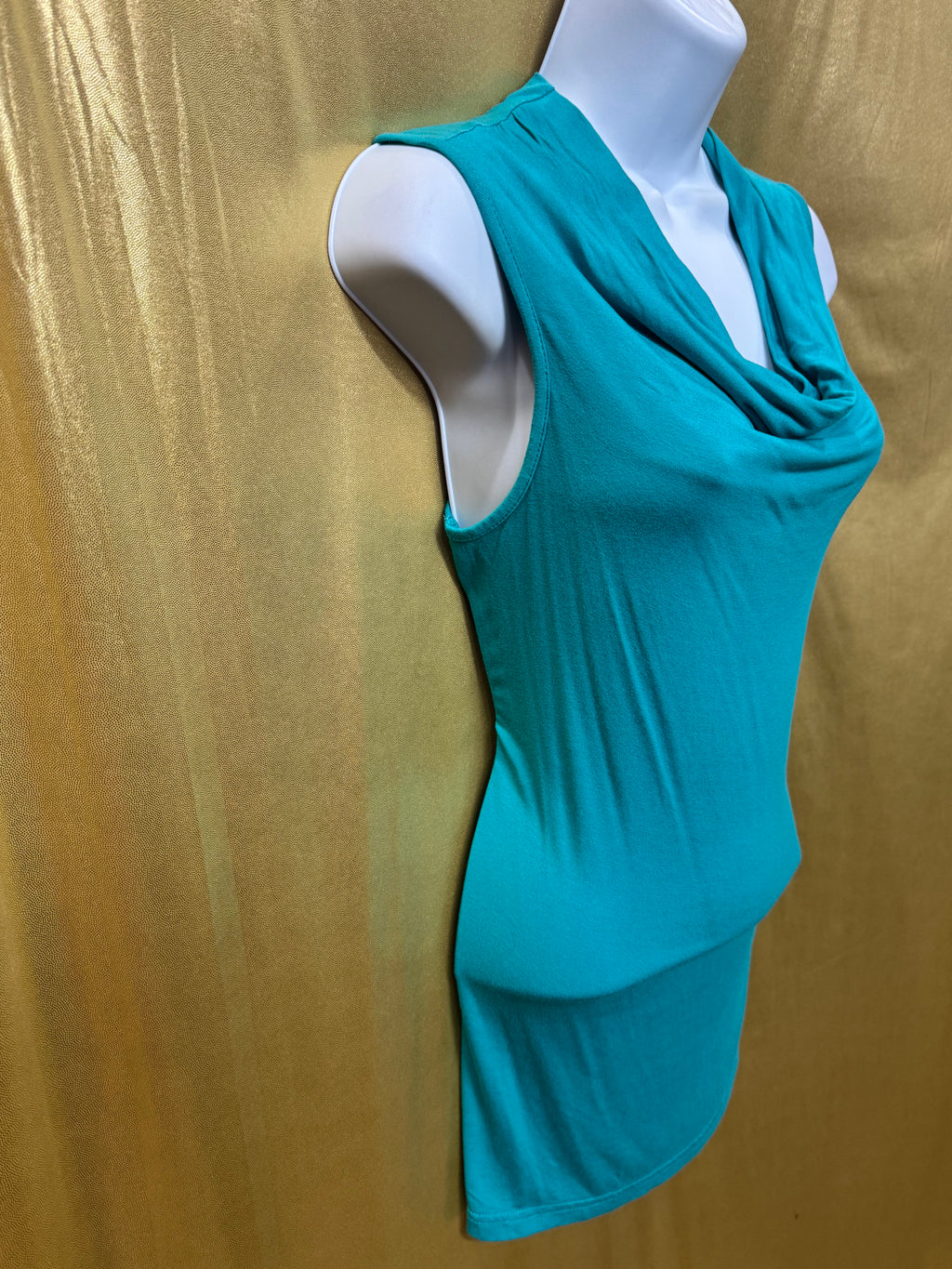 New Directions Teal Sleeveless Cowl Neck Top - Size Medium