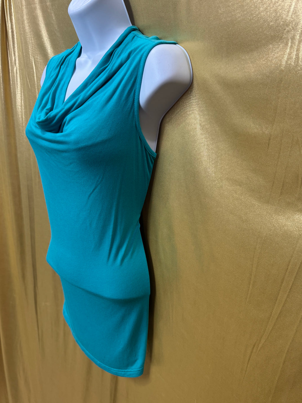 New Directions Teal Sleeveless Cowl Neck Top - Size Medium
