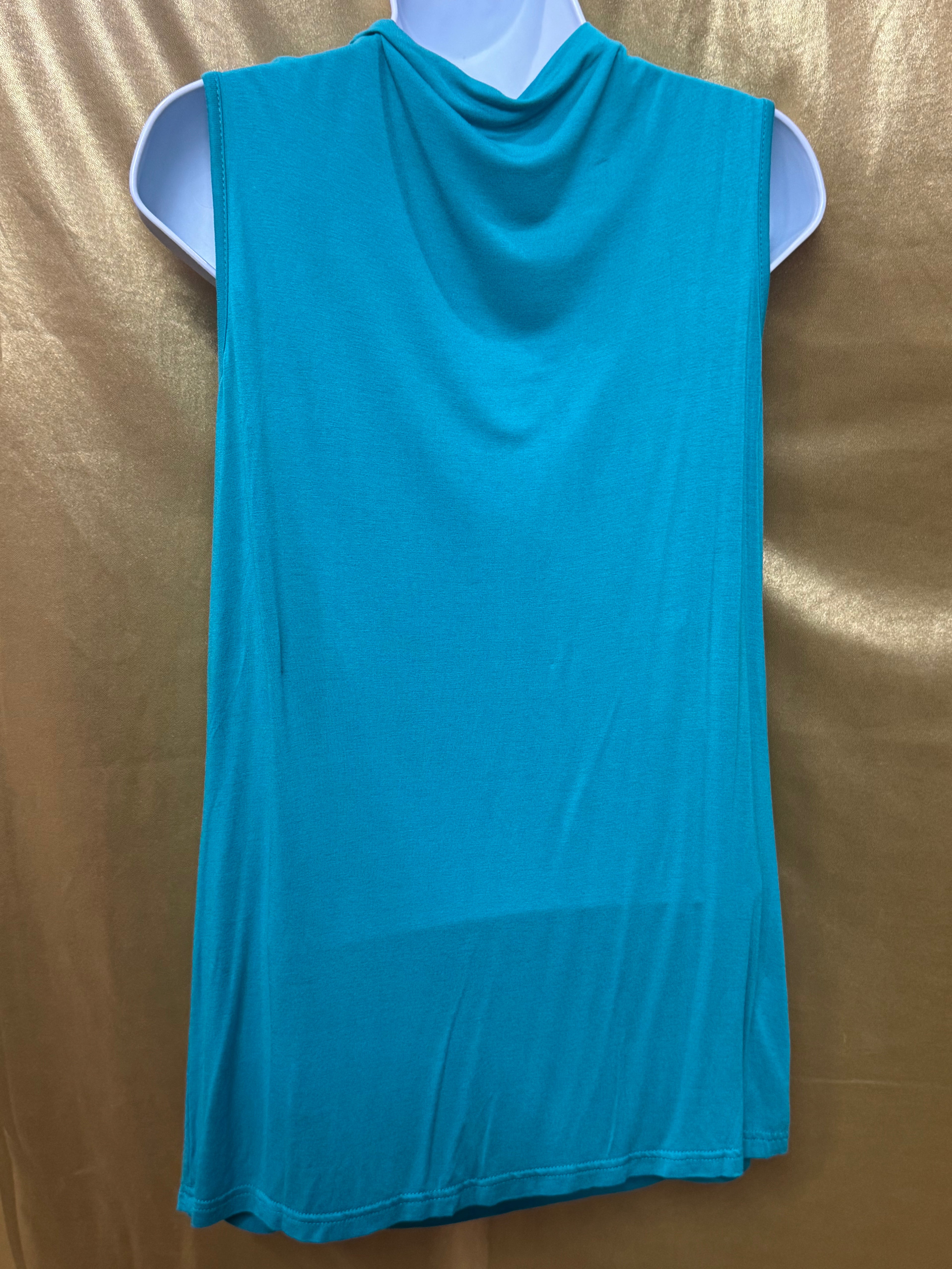 New Directions Teal Sleeveless Cowl Neck Top - Size Medium