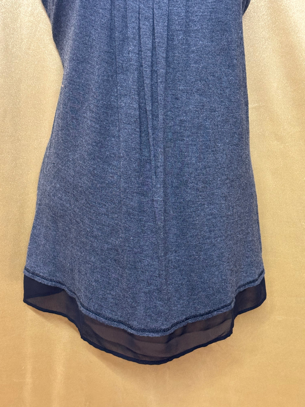 Simply Vera Vera Wang Gray Pleated Sleep Tank Top Medium Chiffon Trim