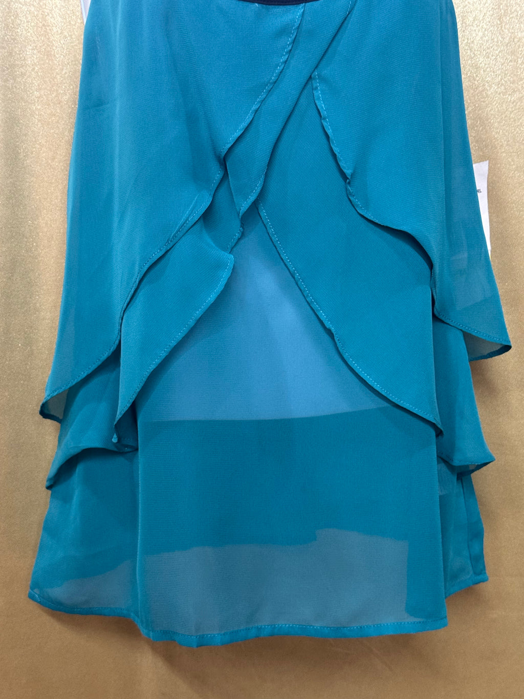 Eyeshadow Teal Green Layered Ruffle Chiffon Racerback Tank Top NWT Medium