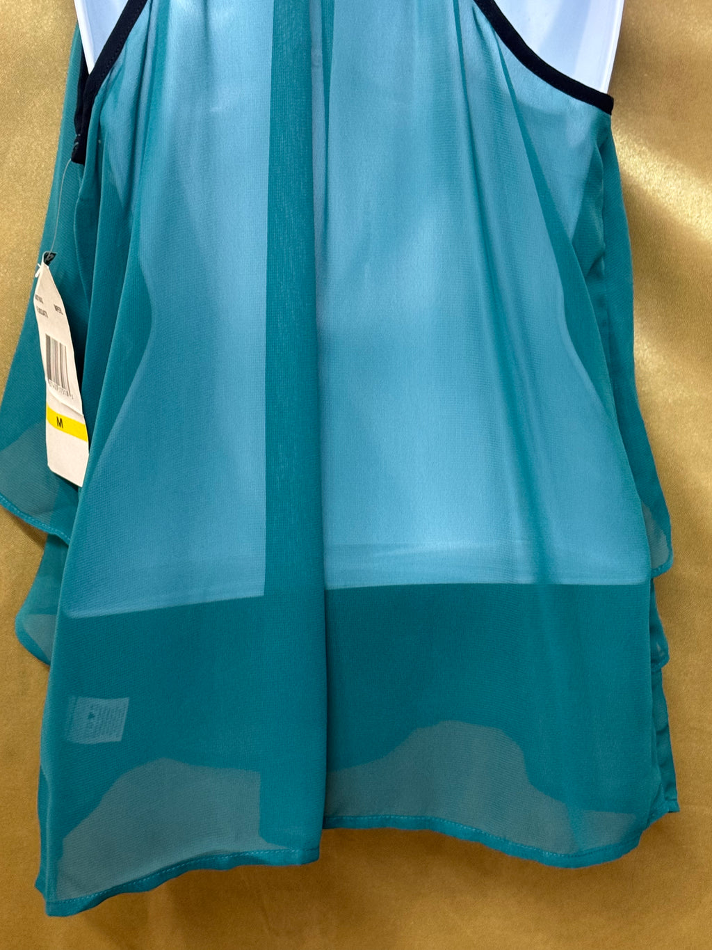 Eyeshadow Teal Green Layered Ruffle Chiffon Racerback Tank Top NWT Medium