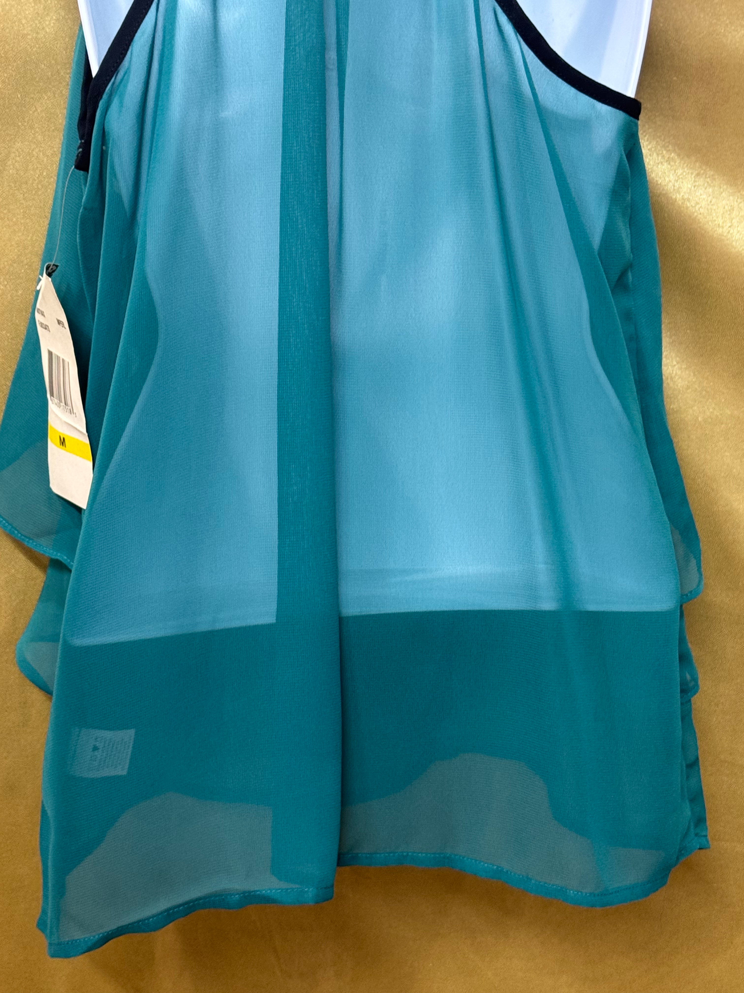 Eyeshadow Teal Green Layered Ruffle Chiffon Racerback Tank Top NWT Medium