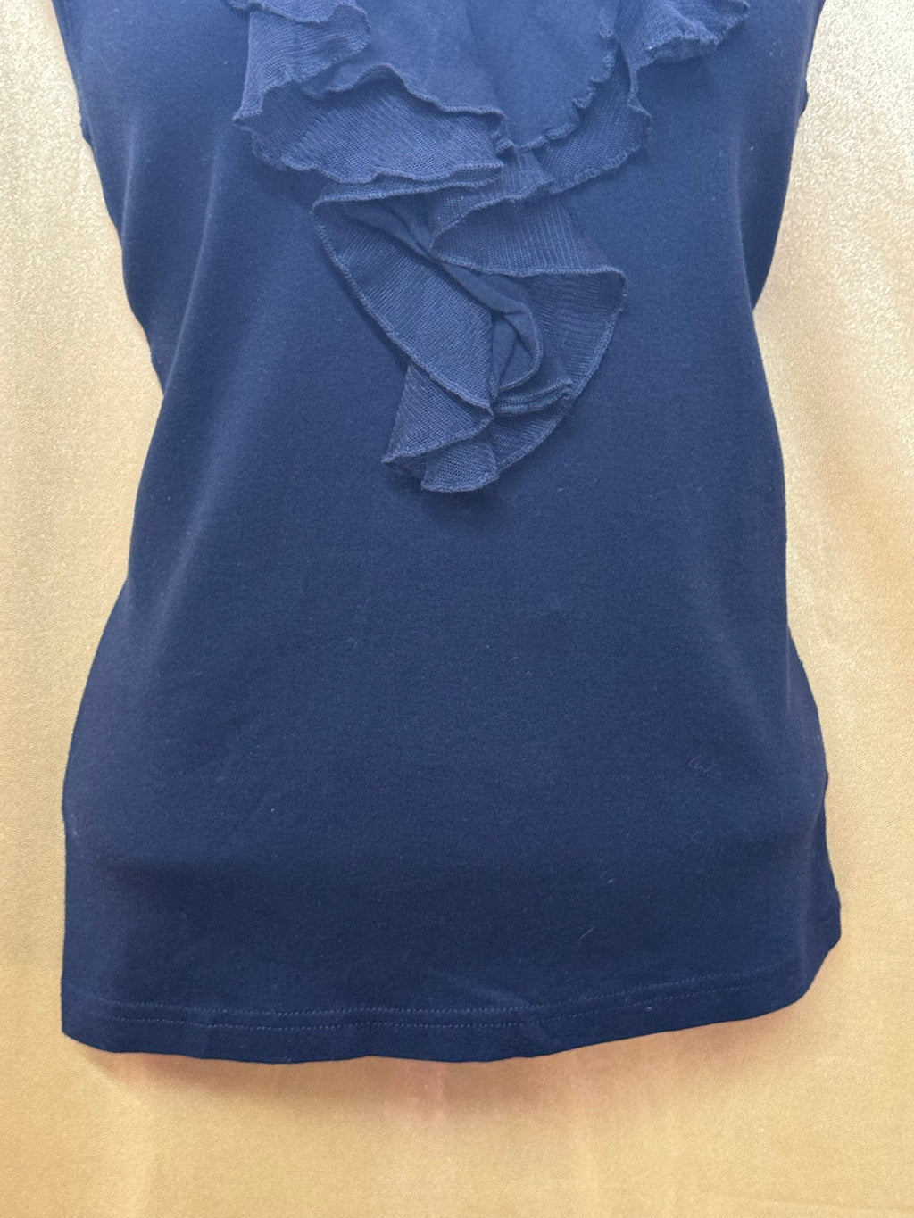 American Living Black Ruffle V-Neck Sleeveless Top - Size Medium