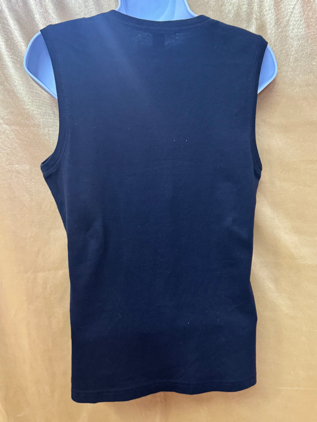 American Living Black Ruffle V-Neck Sleeveless Top - Size Medium