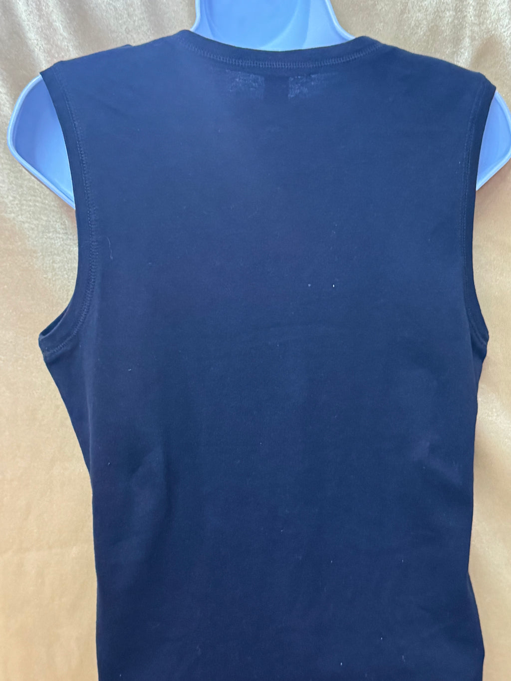 American Living Black Ruffle V-Neck Sleeveless Top - Size Medium
