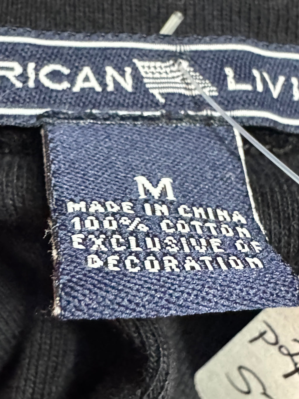 American Living Black Ruffle V-Neck Sleeveless Top - Size Medium
