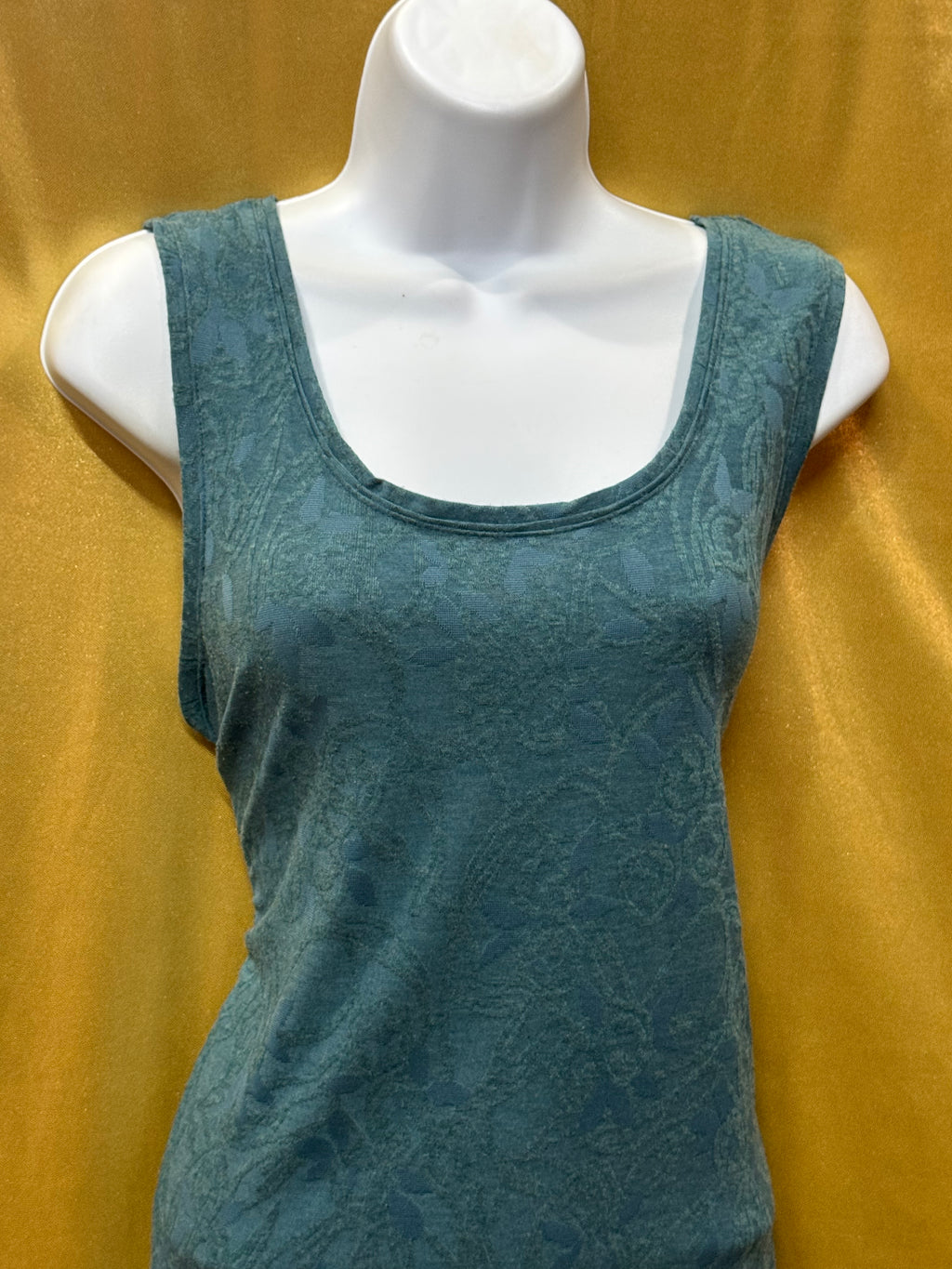 Simply Vera Vera Wang Floral Knit Tank Top Blue Medium