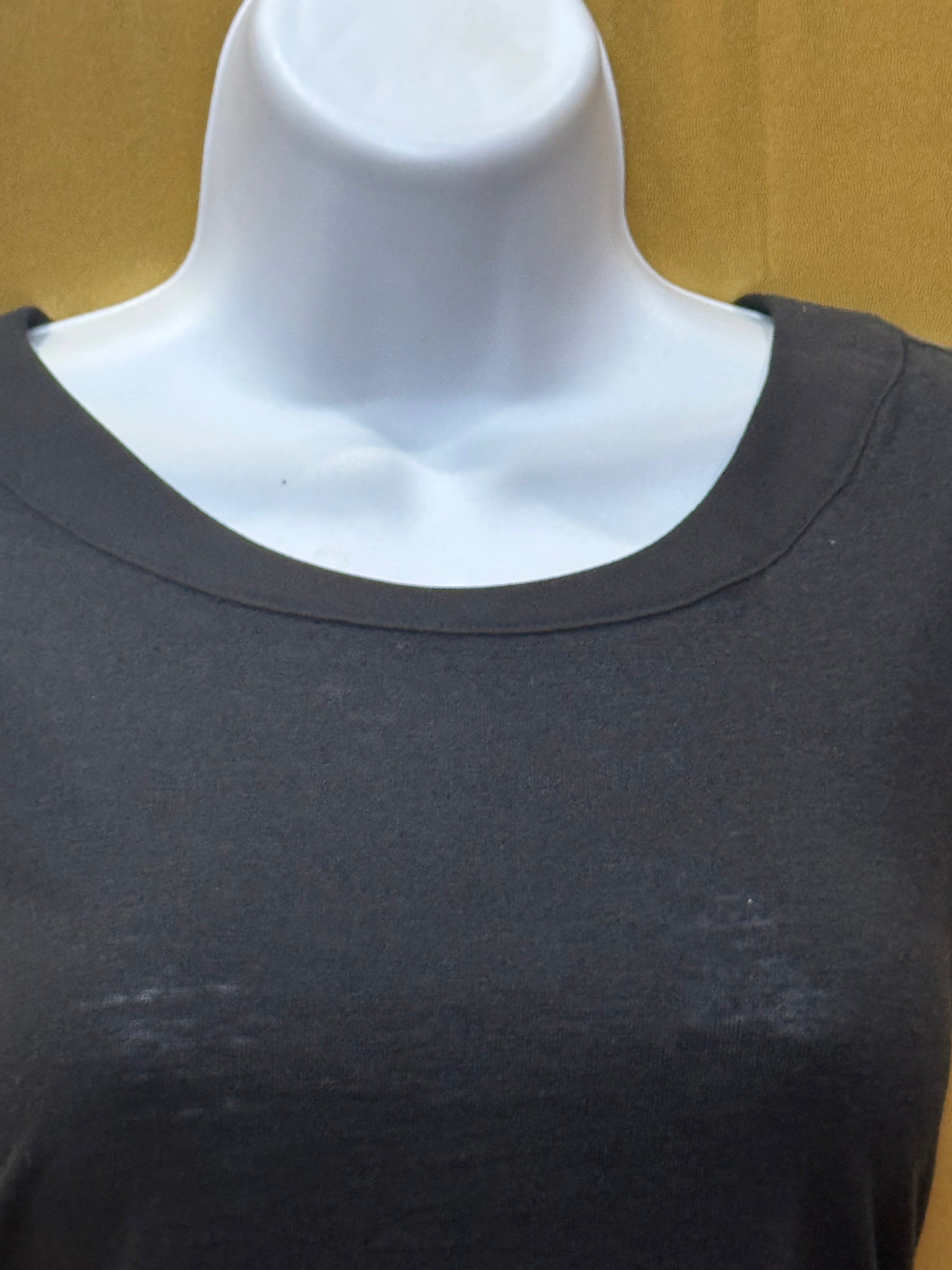 Catherine Malandrino 100% Linen Black Sleeveless Blouse Tank Top Side Slits M