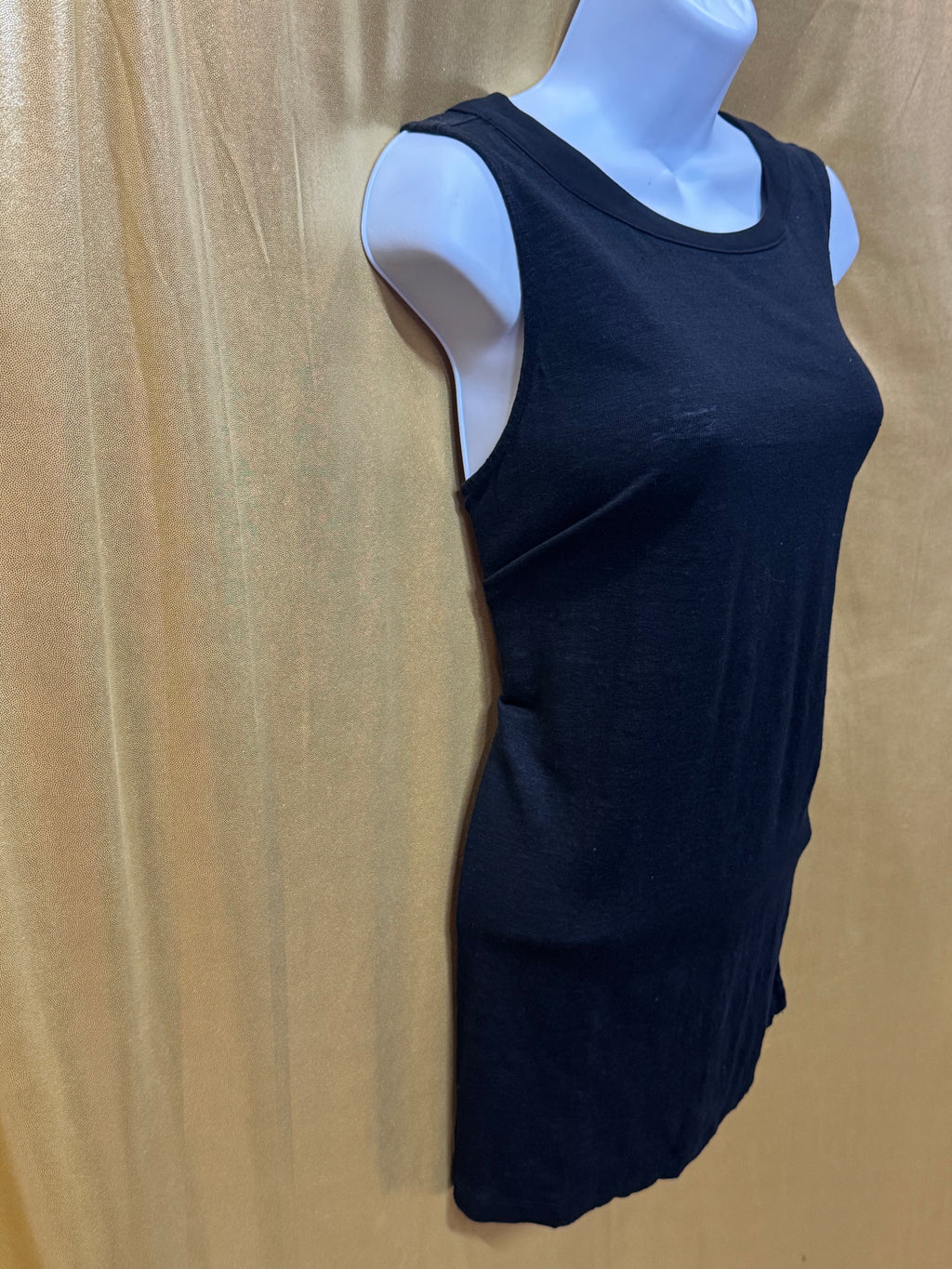 Catherine Malandrino 100% Linen Black Sleeveless Blouse Tank Top Side Slits M