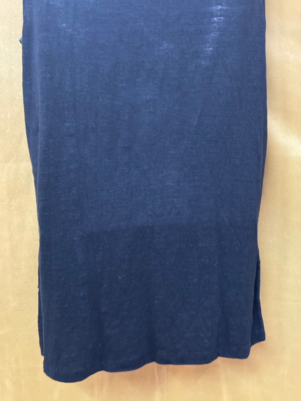 Catherine Malandrino 100% Linen Black Sleeveless Blouse Tank Top Side Slits M