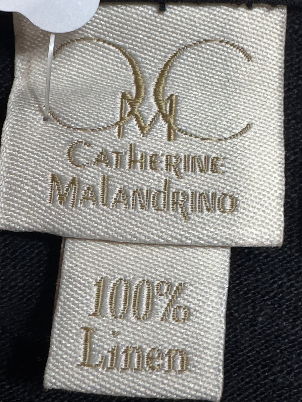 Catherine Malandrino 100% Linen Black Sleeveless Blouse Tank Top Side Slits M