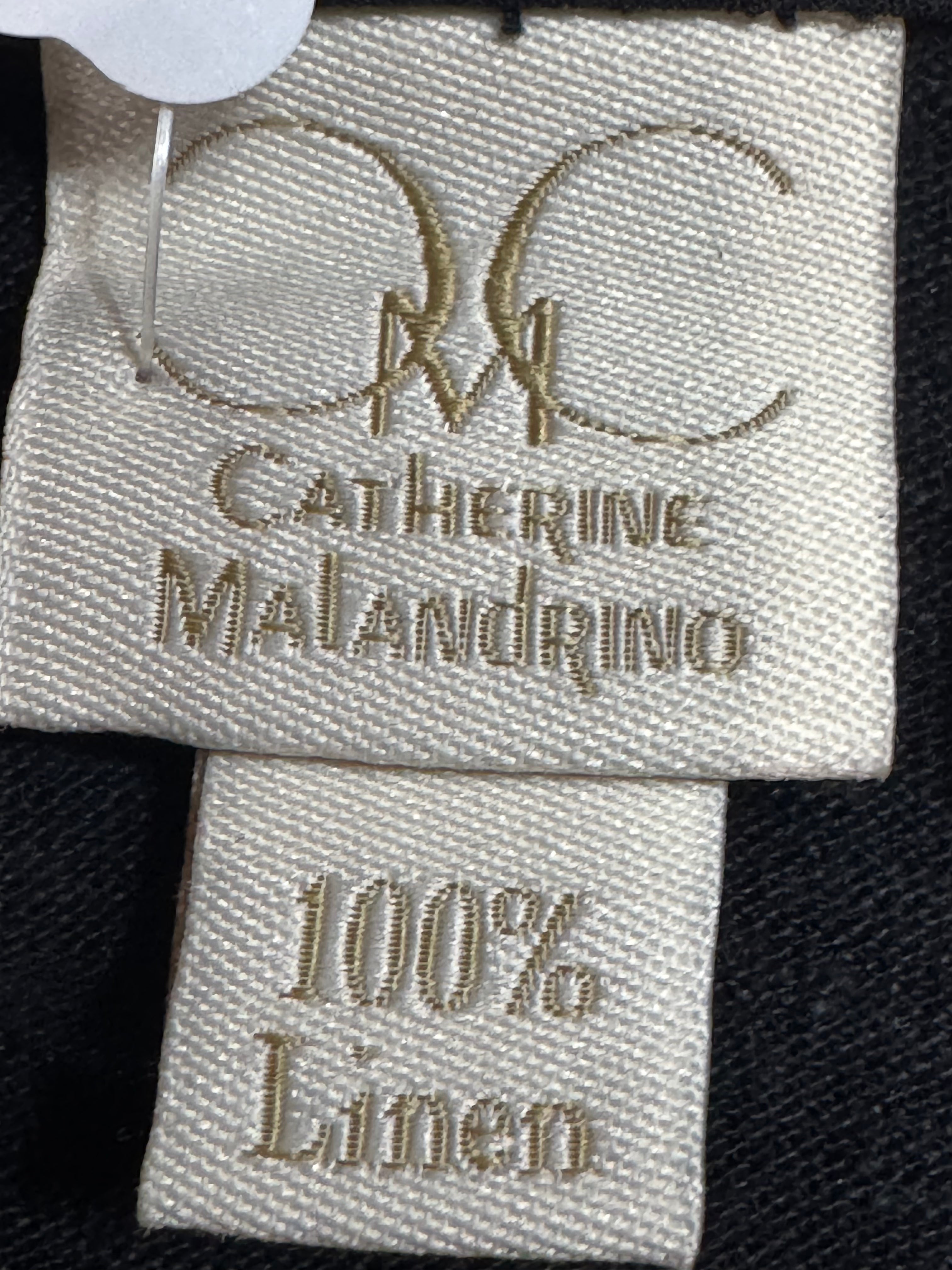 Catherine Malandrino 100% Linen Black Sleeveless Blouse Tank Top Side Slits M