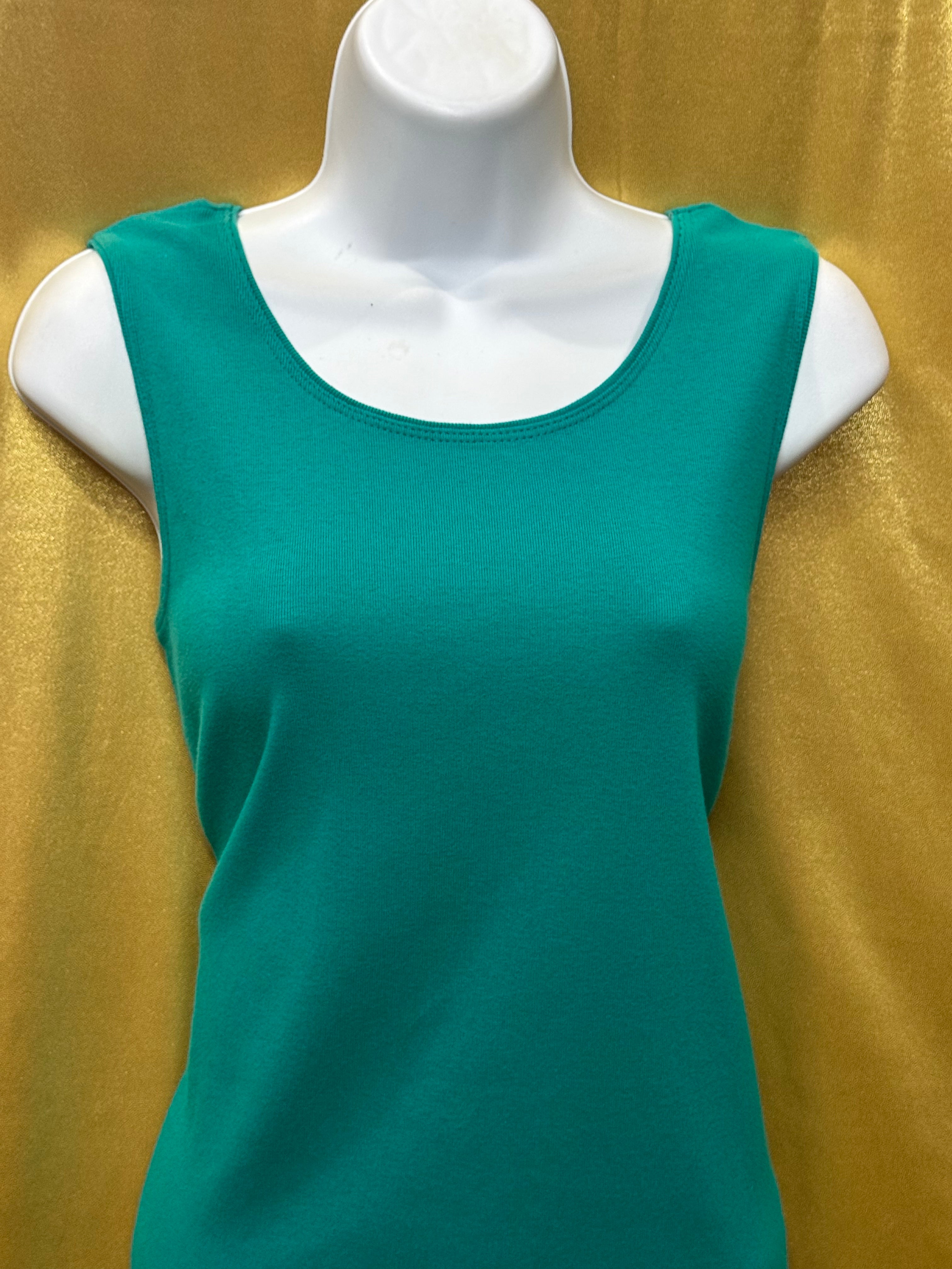 St. John's Bay Teal Scoop-Neck Tank Top | Size M 100% Cotton Made in Canada
