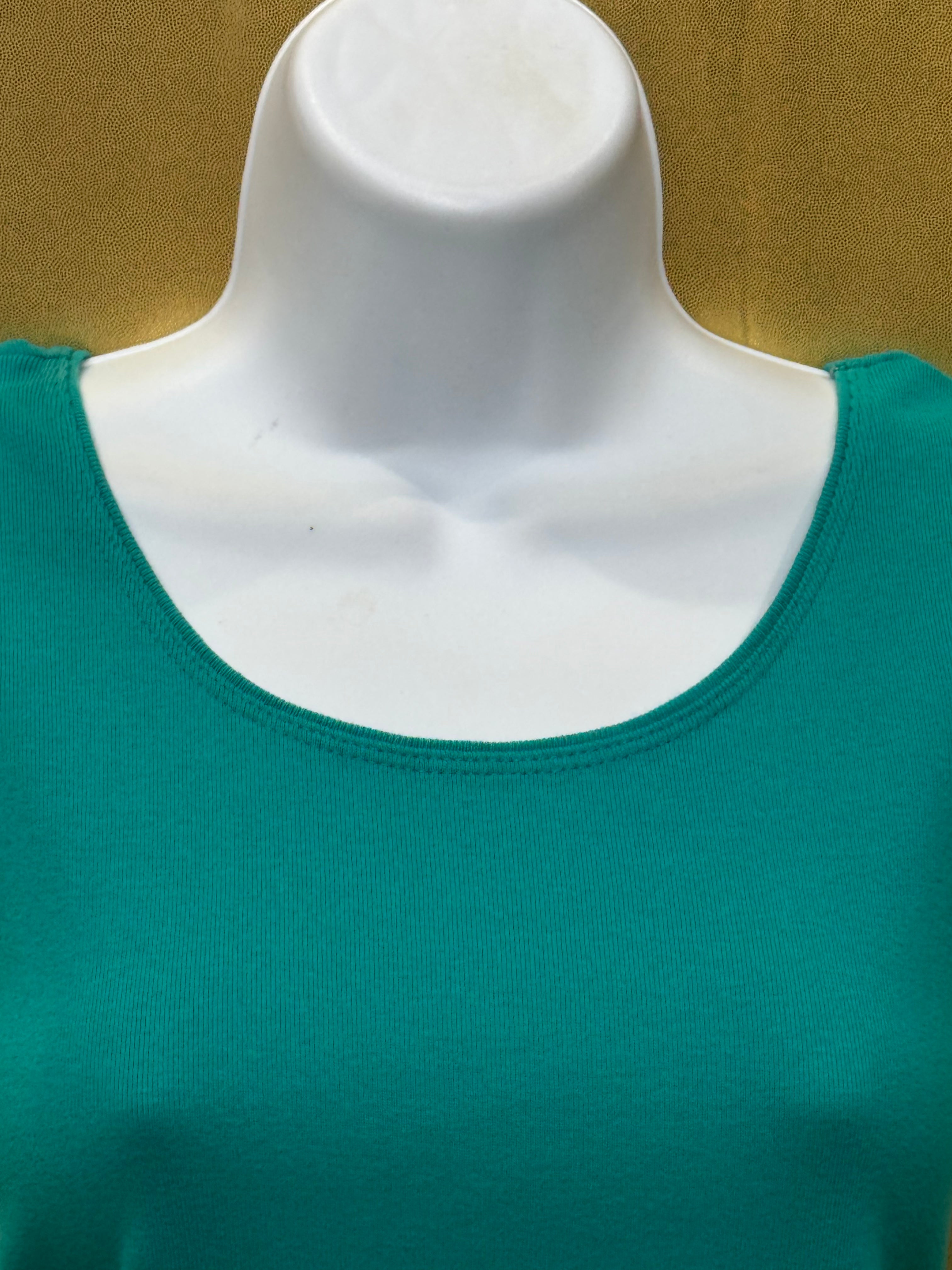 St. John's Bay Teal Scoop-Neck Tank Top | Size M 100% Cotton Made in Canada