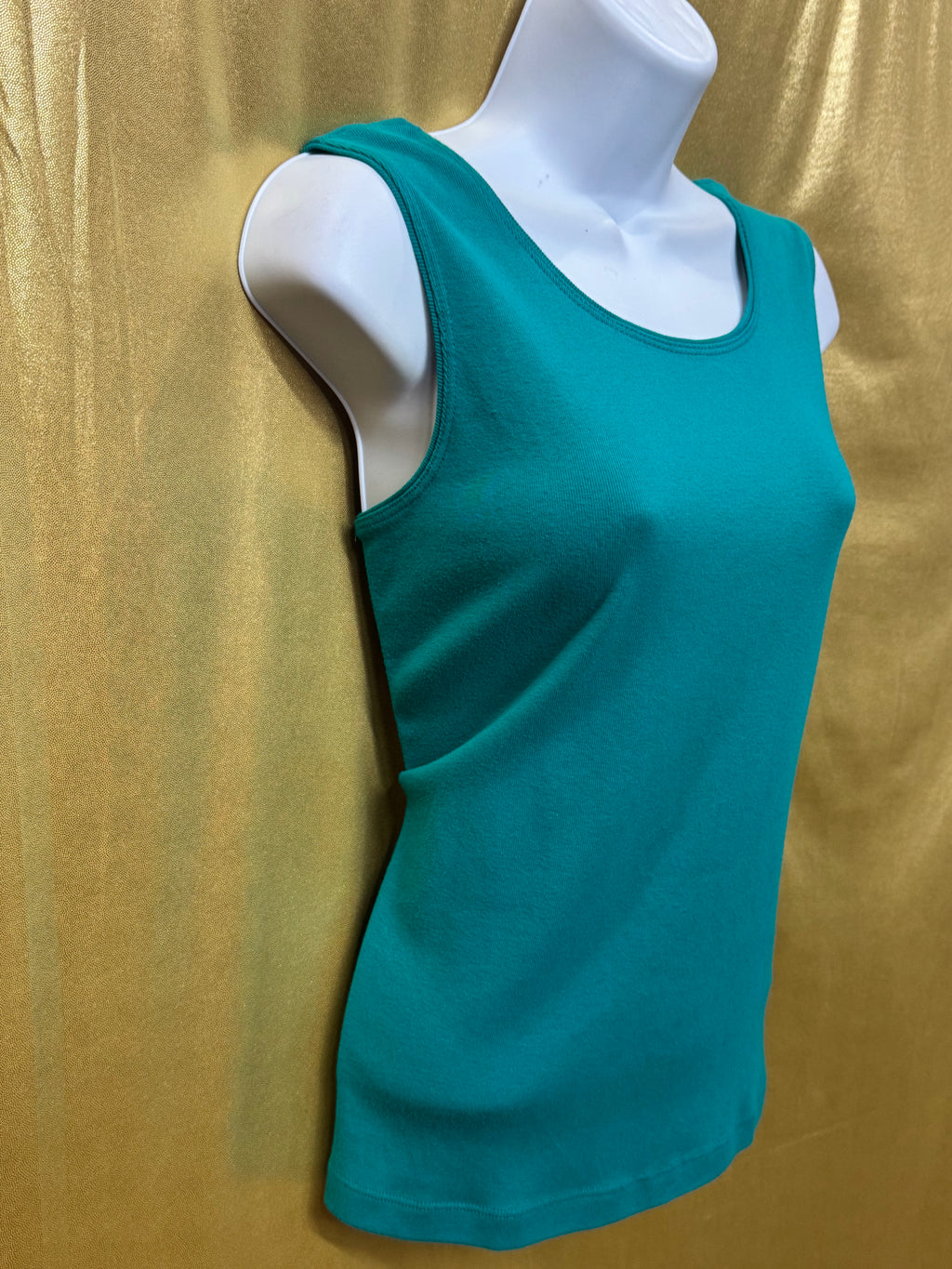 St. John's Bay Teal Scoop-Neck Tank Top | Size M 100% Cotton Made in Canada