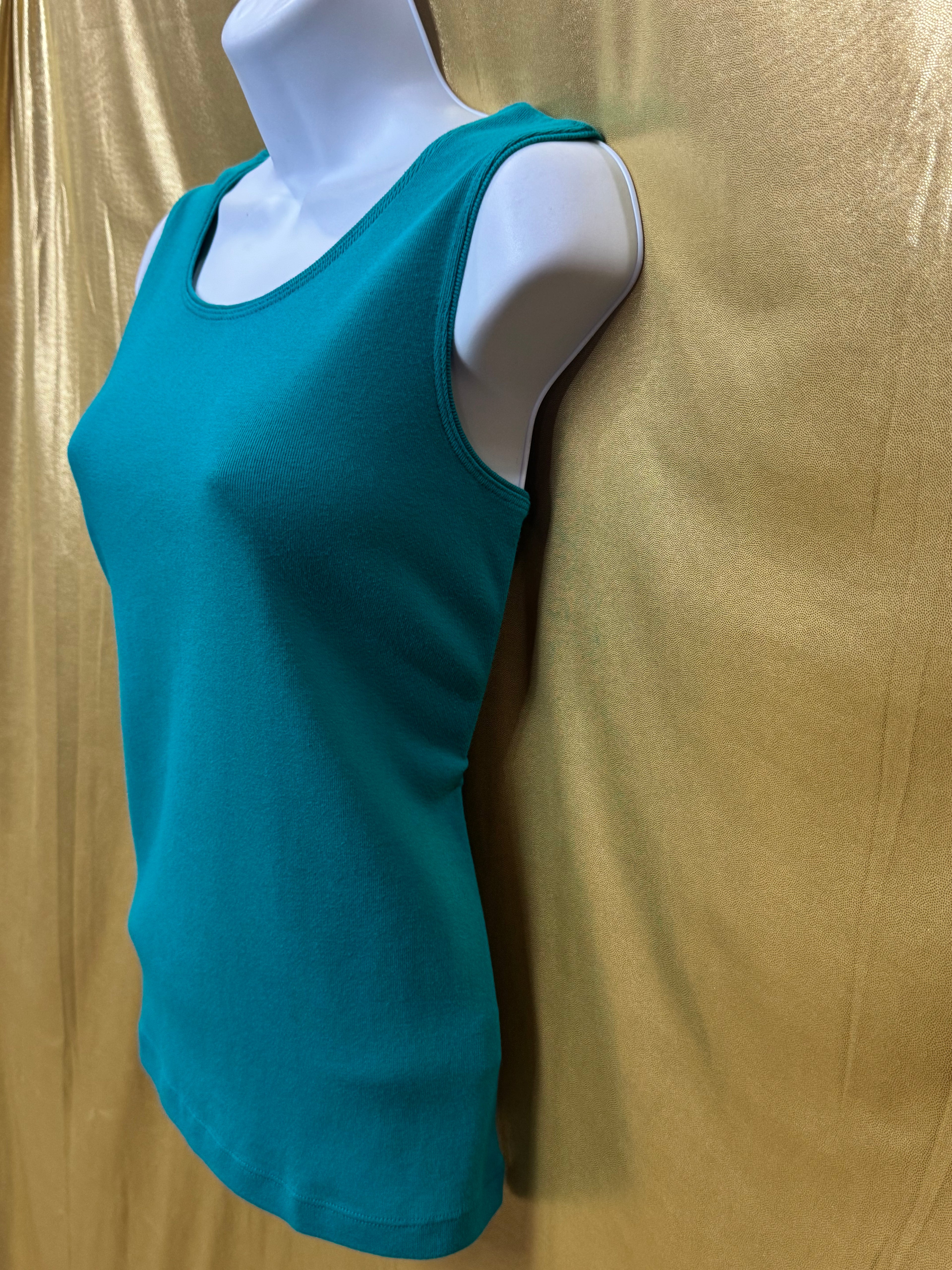 St. John's Bay Teal Scoop-Neck Tank Top | Size M 100% Cotton Made in Canada