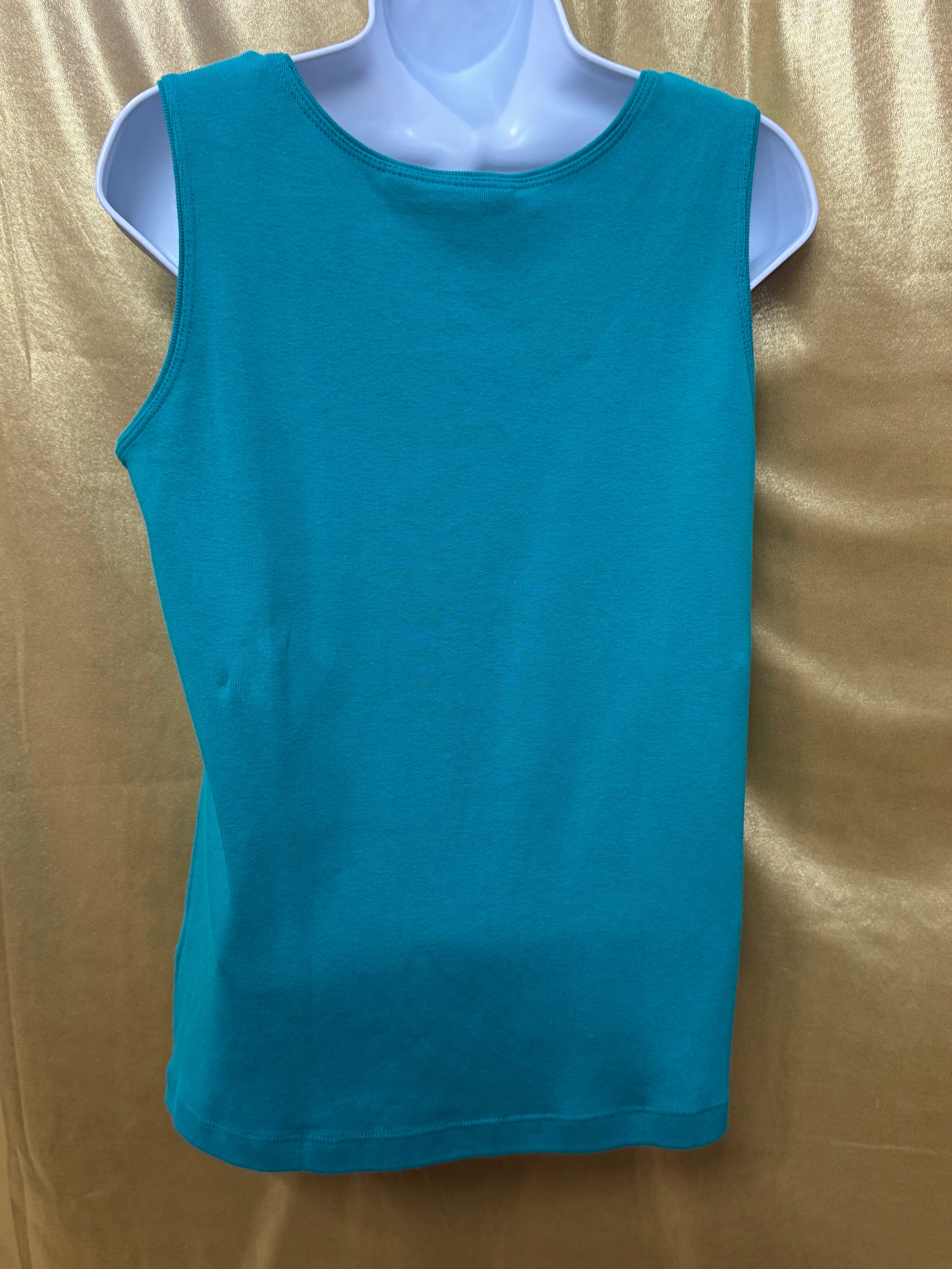 St. John's Bay Teal Scoop-Neck Tank Top | Size M 100% Cotton Made in Canada