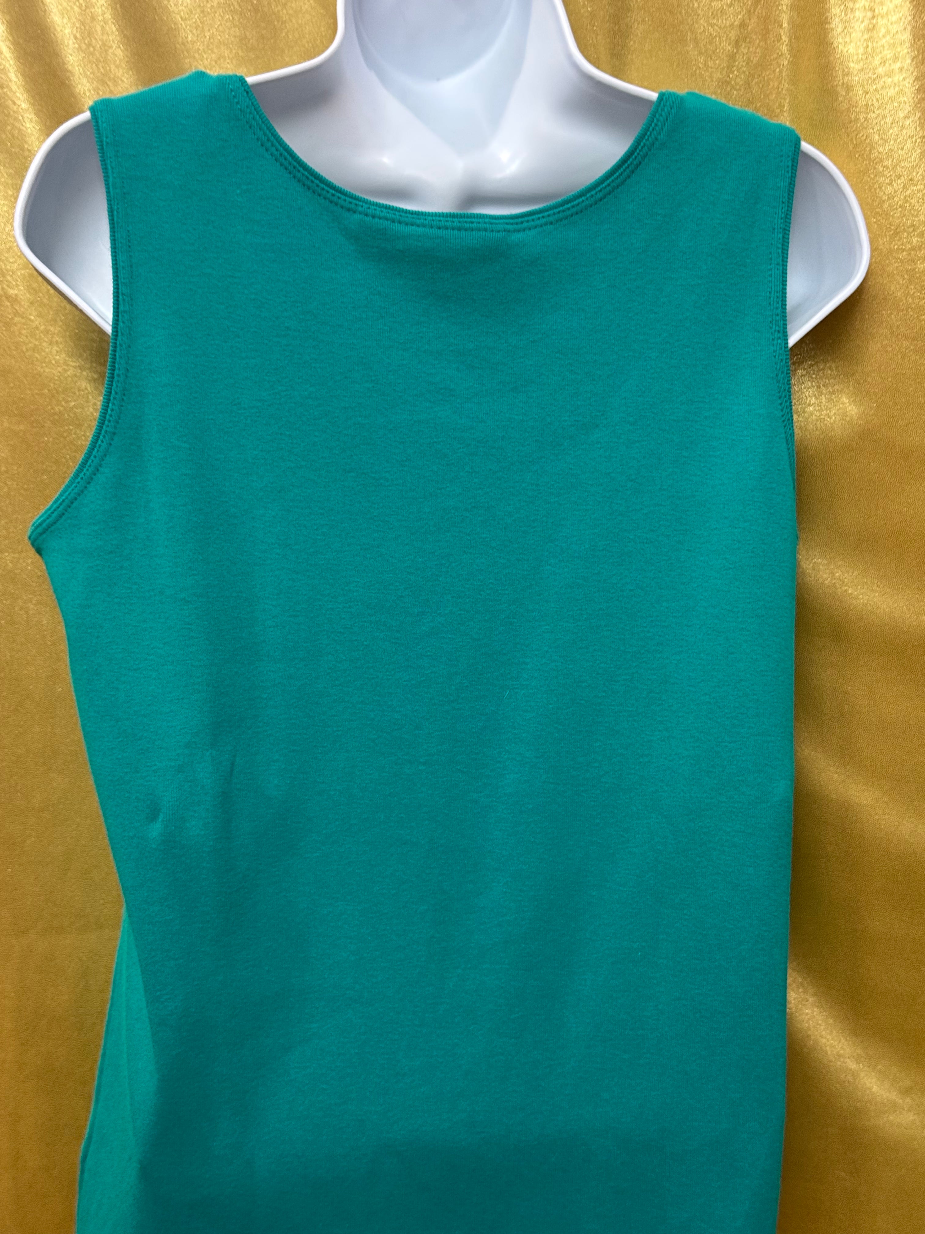 St. John's Bay Teal Scoop-Neck Tank Top | Size M 100% Cotton Made in Canada