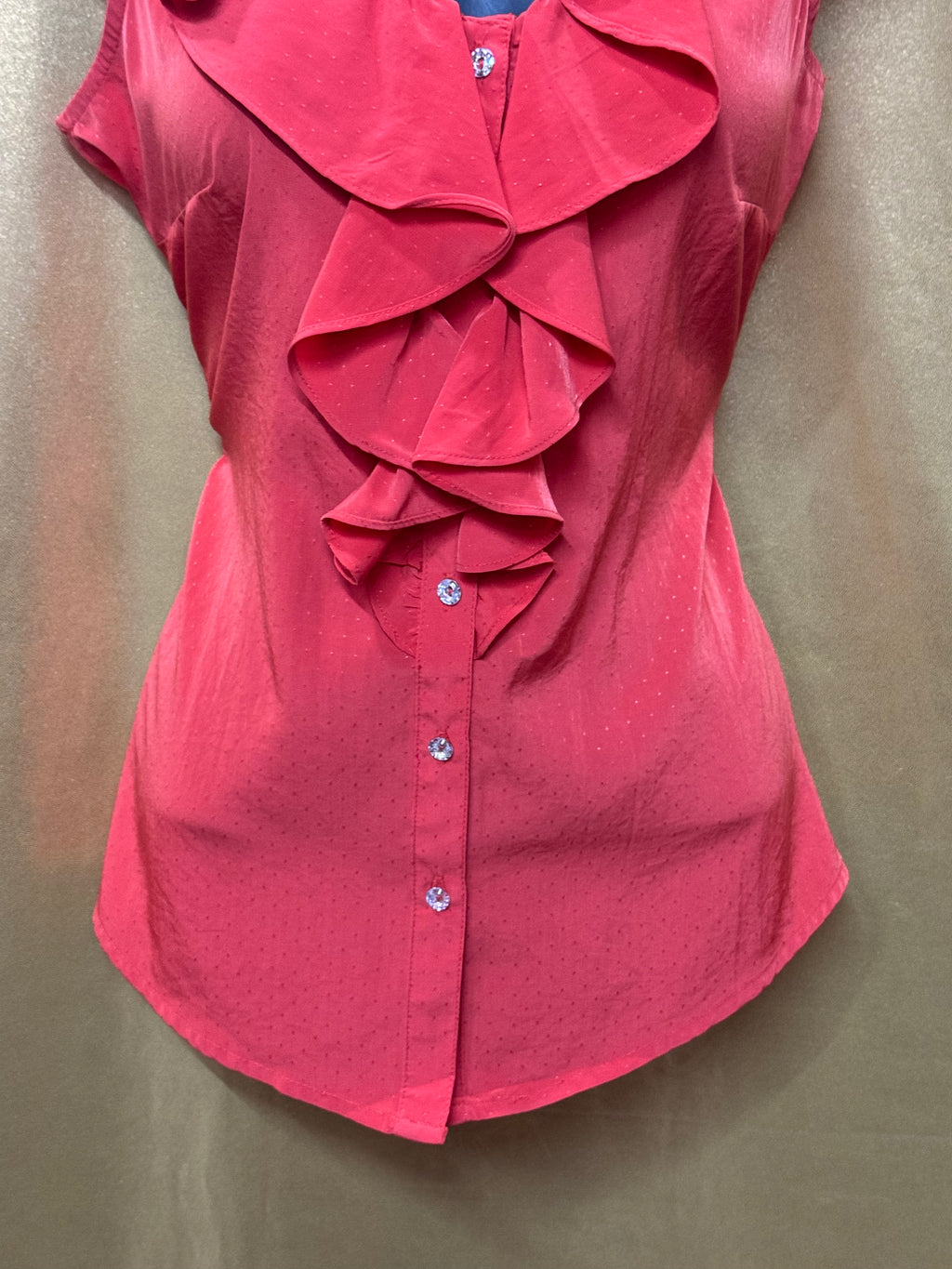 Banana Republic Coral Ruffle Sleeveless Blouse Top Small