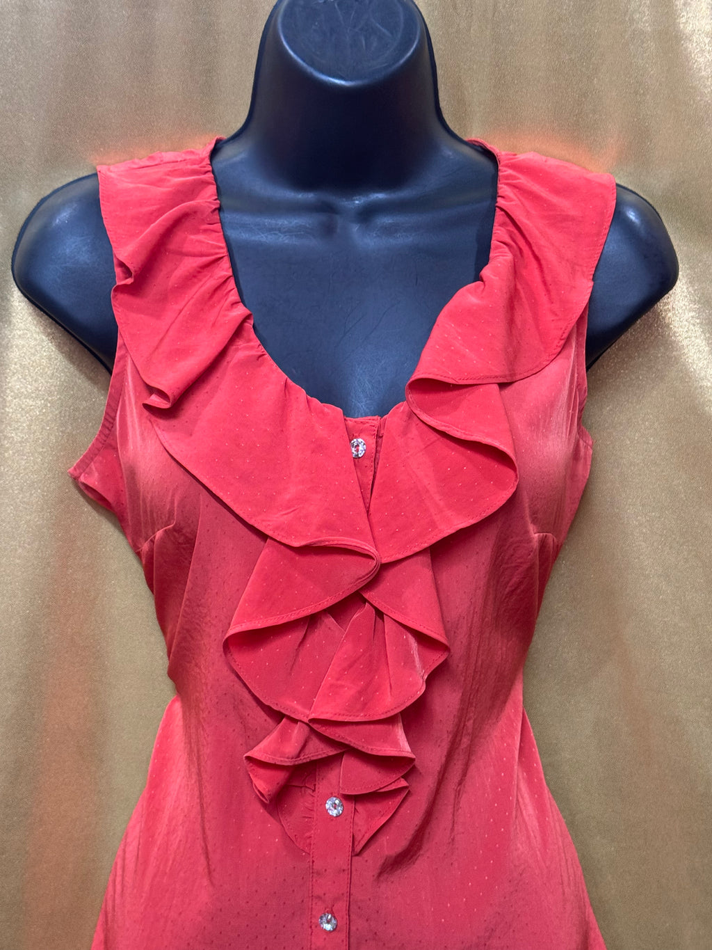 Banana Republic Coral Ruffle Sleeveless Blouse Top Small