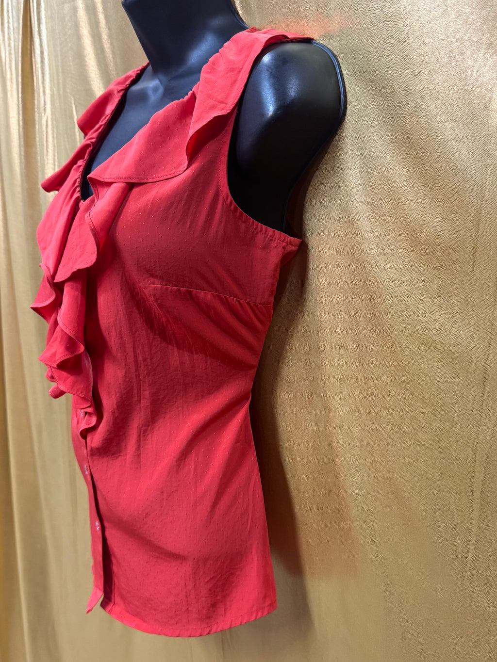 Banana Republic Coral Ruffle Sleeveless Blouse Top Small