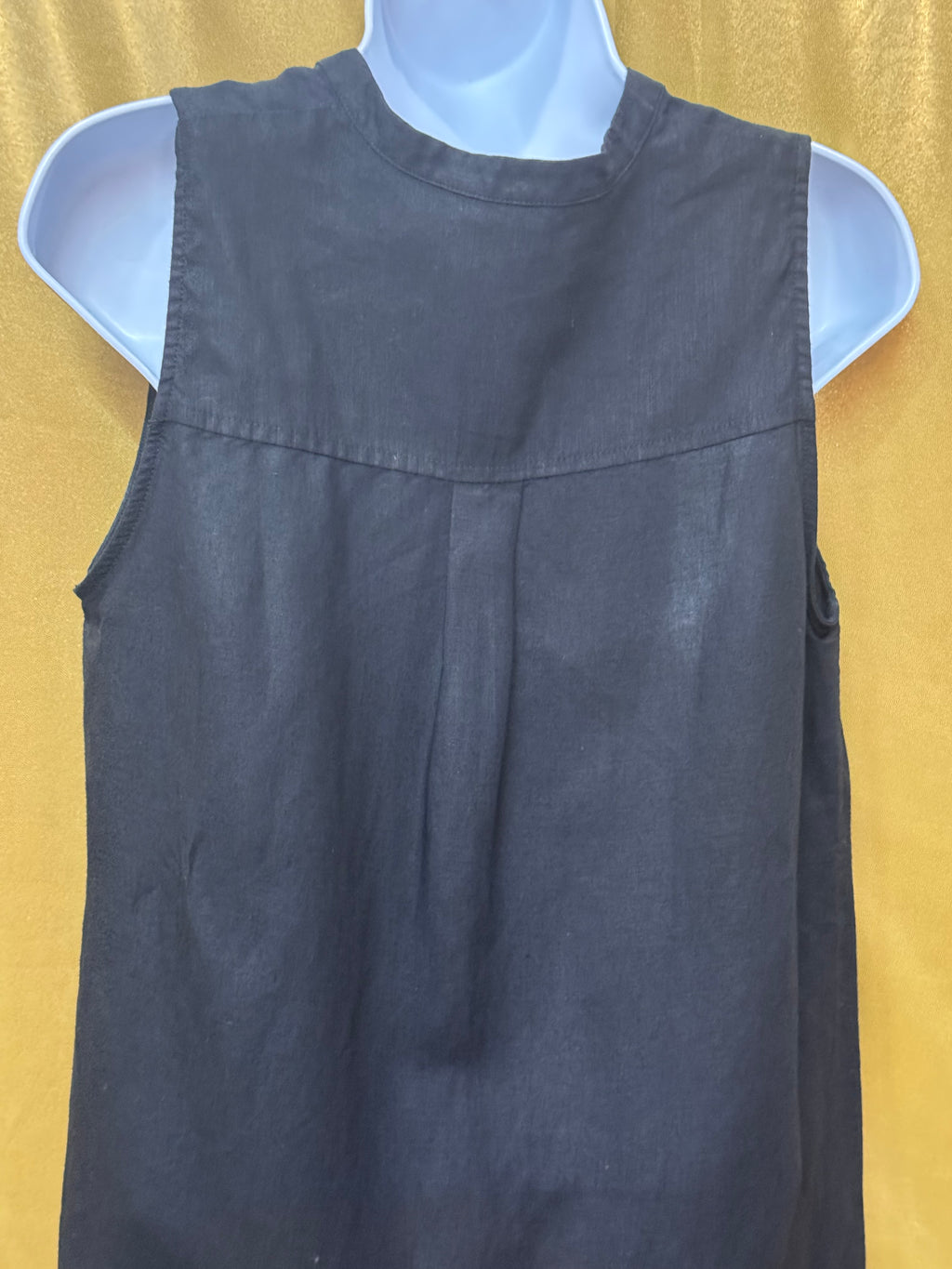 The Limited Black Linen Blend Sleeveless Tunic Top, Size Small
