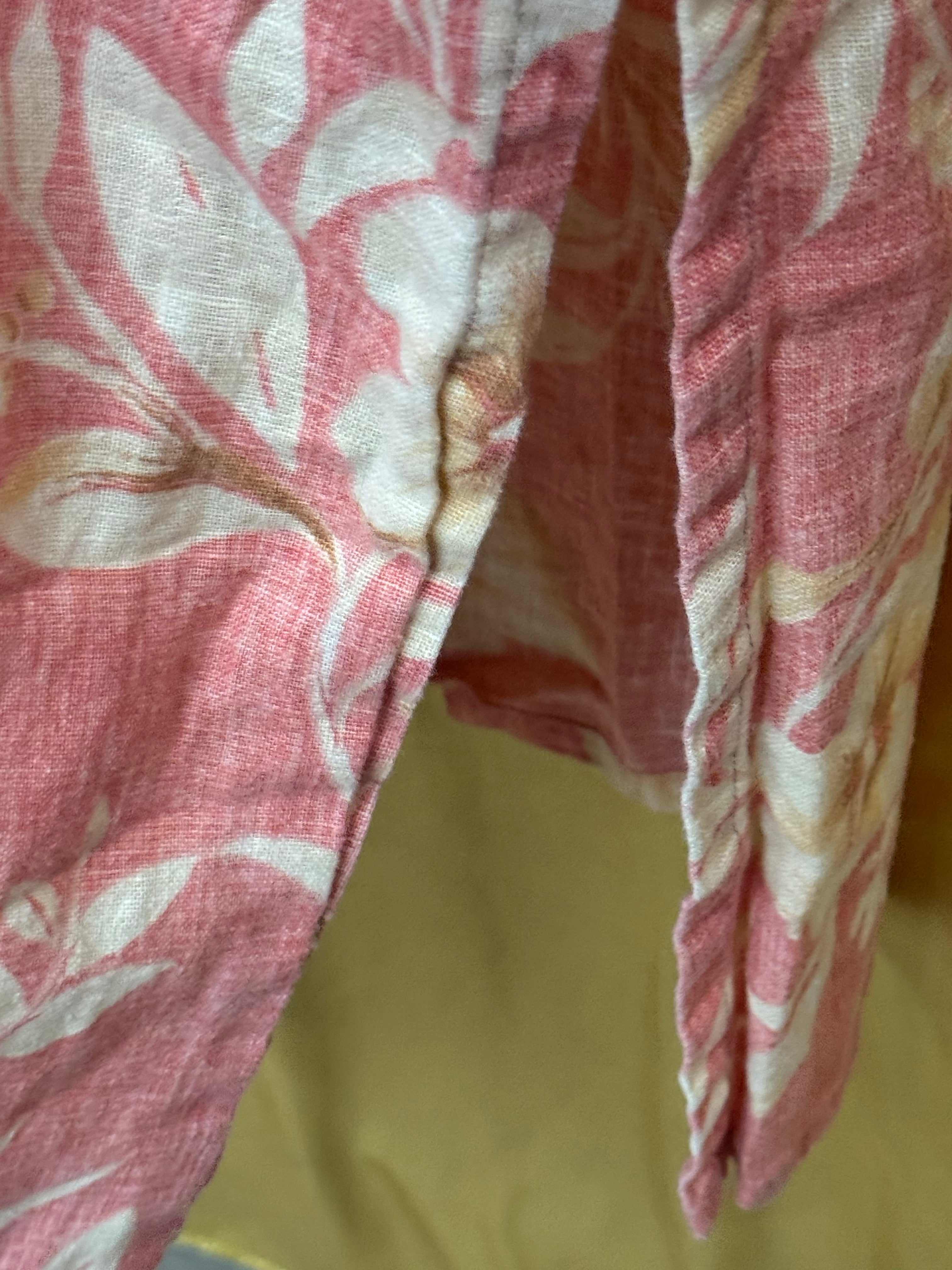 Vintage Jessica Howard 100% Linen Hawaiian Floral Maxi Dress - Large Petite