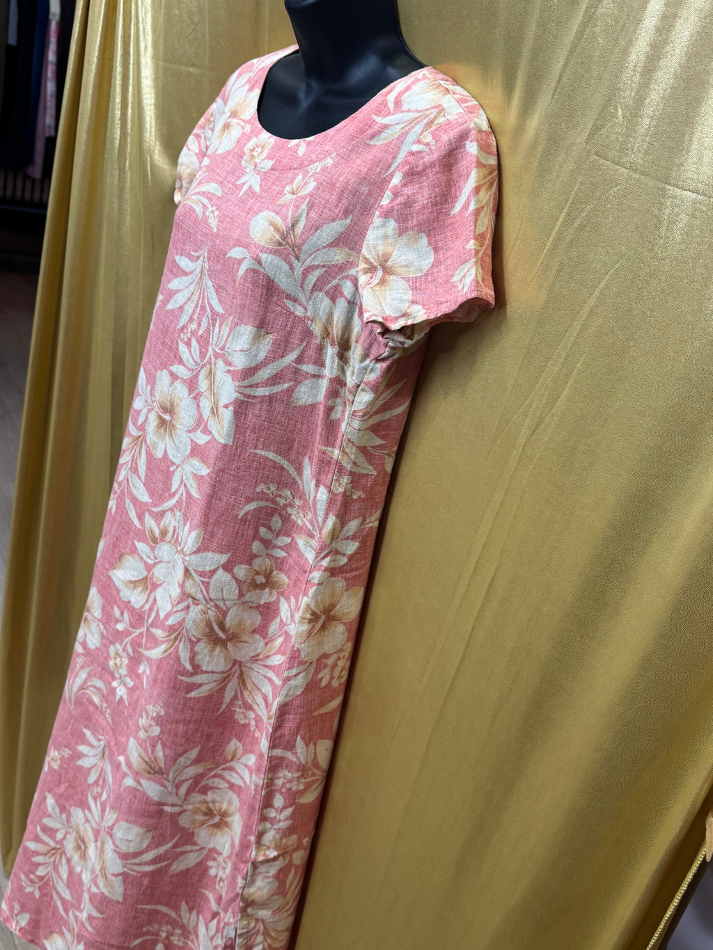 Vintage Jessica Howard 100% Linen Hawaiian Floral Maxi Dress - Large Petite