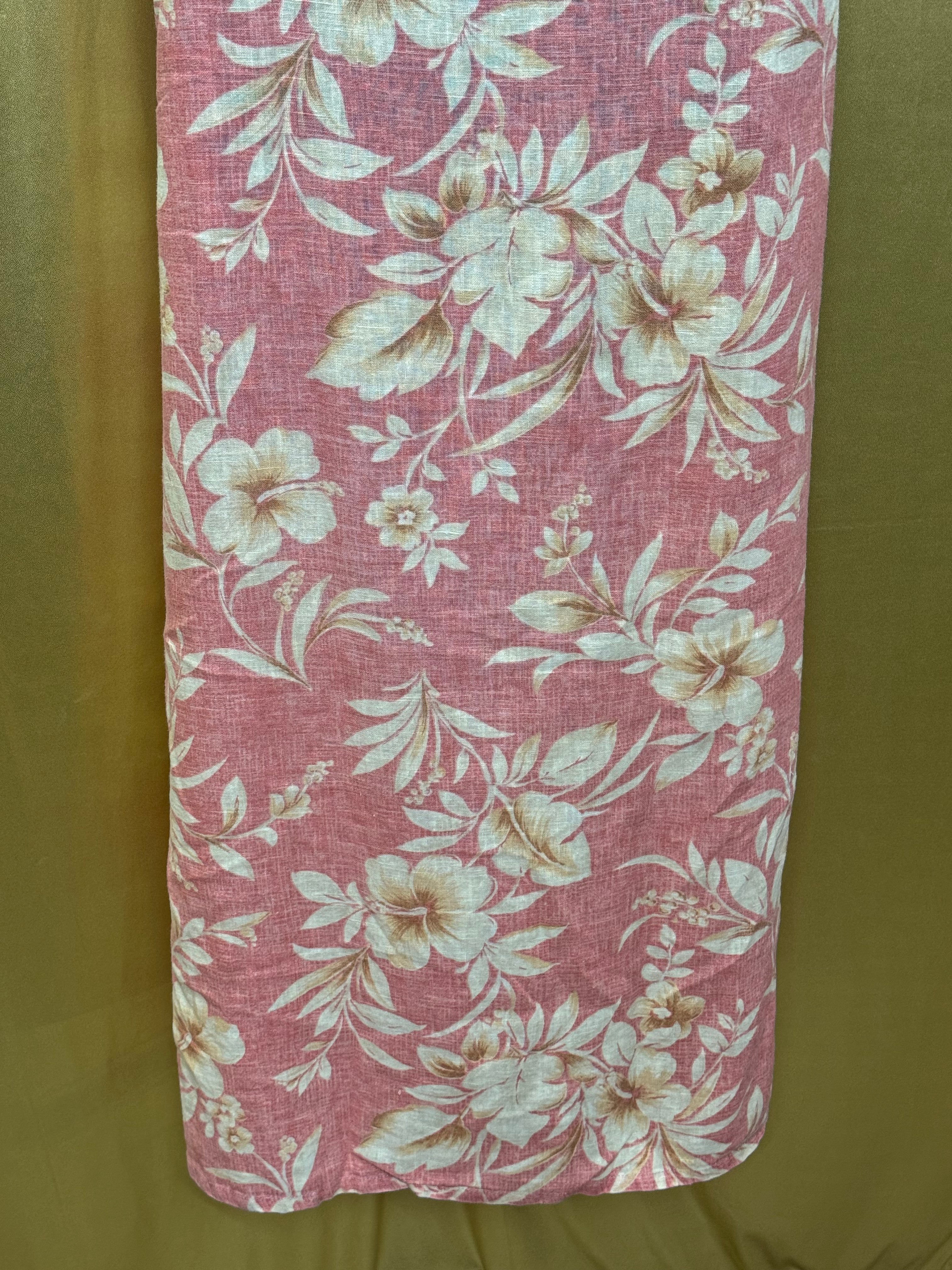 Vintage Jessica Howard 100% Linen Hawaiian Floral Maxi Dress - Large Petite