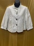 Mossimo Supply Co. Metallic Retro Cropped Blazer - Cream/Silver Shimmer, Size L