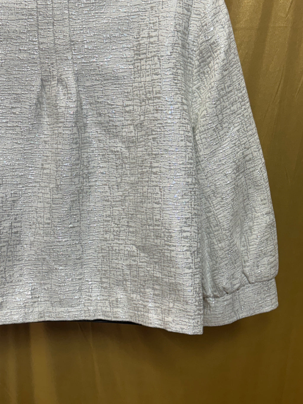 Mossimo Supply Co. Metallic Retro Cropped Blazer - Cream/Silver Shimmer, Size L