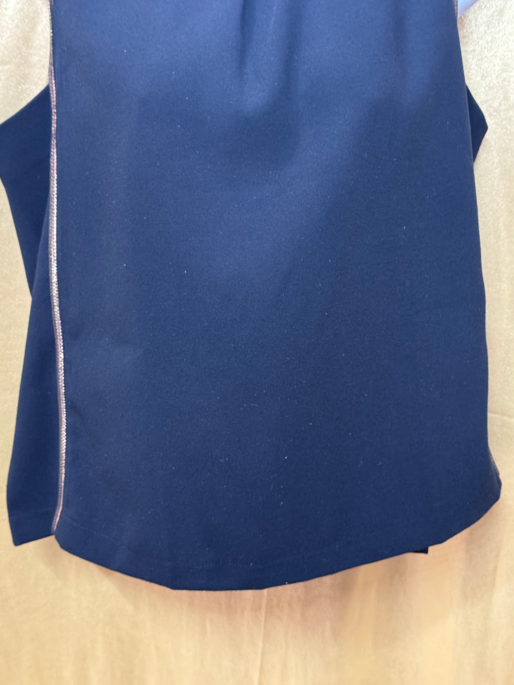 Dalia Collection Black Sleeveless Top with Metallic Trim - Size M