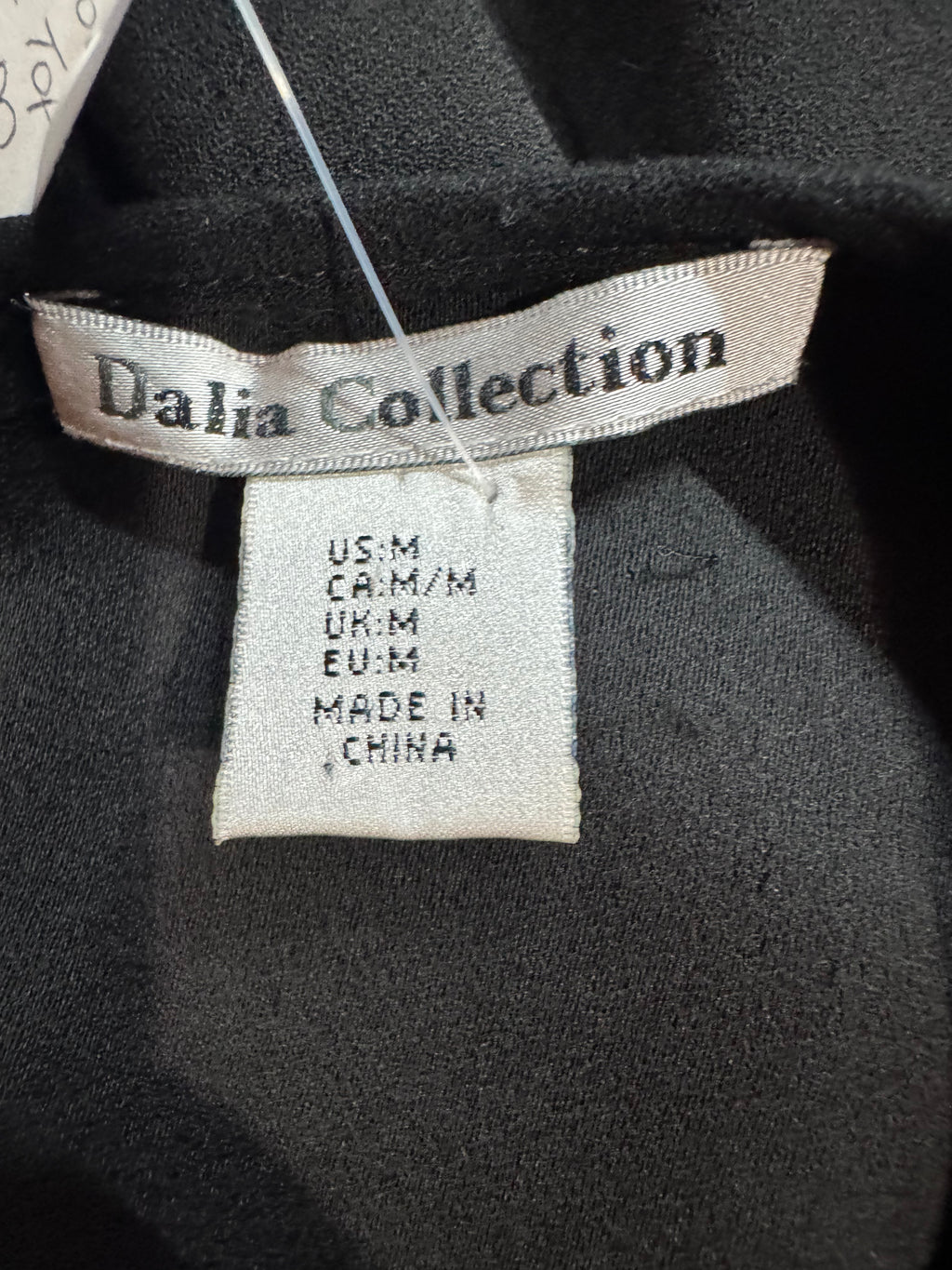 Dalia Collection Black Sleeveless Top with Metallic Trim - Size M
