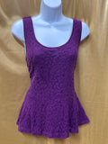 LOFT Purple Floral Lace Peplum Tank Top | Size Medium