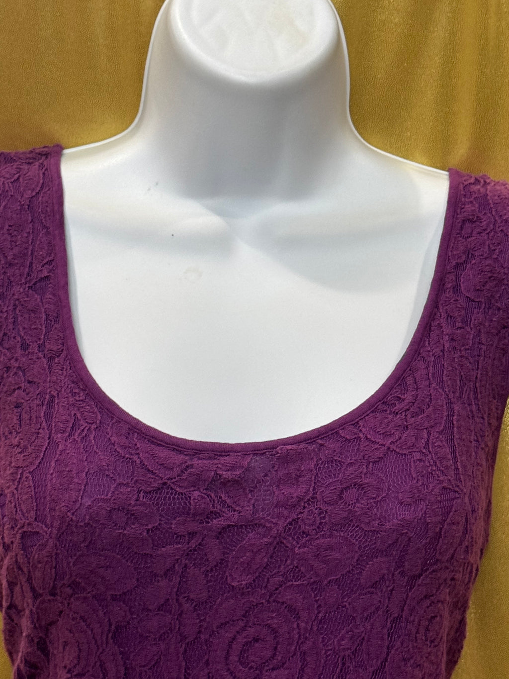 LOFT Purple Floral Lace Peplum Tank Top | Size Medium