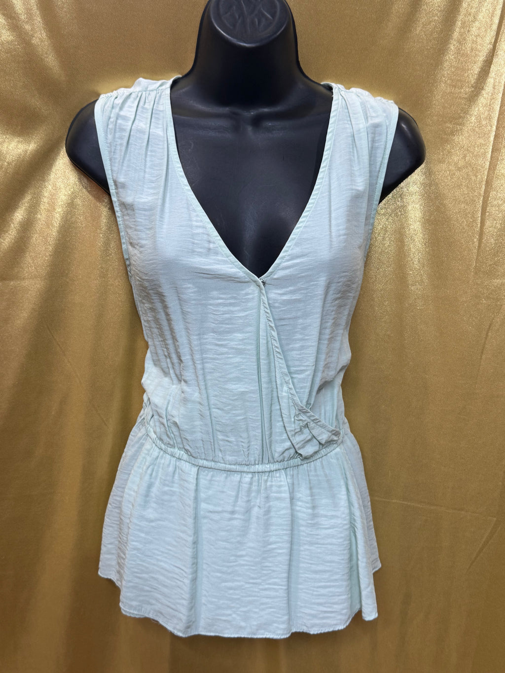 14th & Union Mint Green Sleeveless Surplice Peplum Blouse - Size M