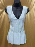 14th & Union Mint Green Sleeveless Surplice Peplum Blouse - Size M
