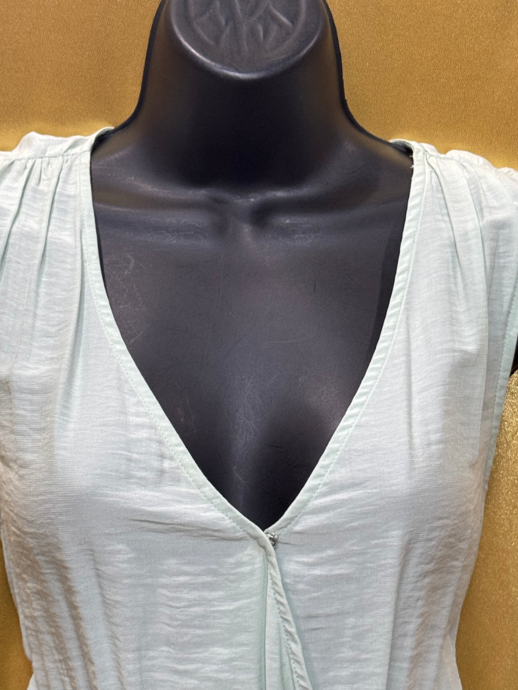 14th & Union Mint Green Sleeveless Surplice Peplum Blouse - Size M