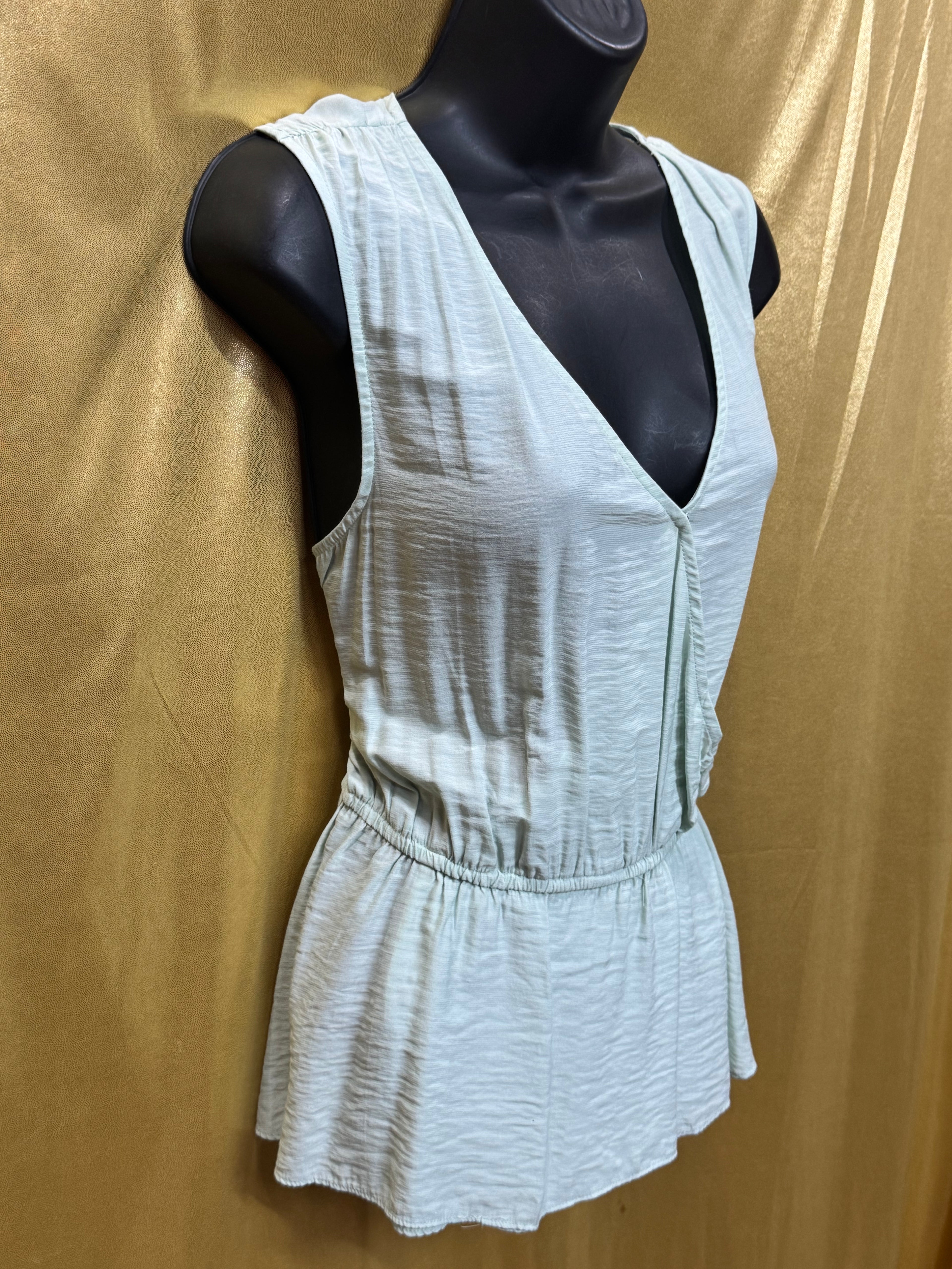 14th & Union Mint Green Sleeveless Surplice Peplum Blouse - Size M