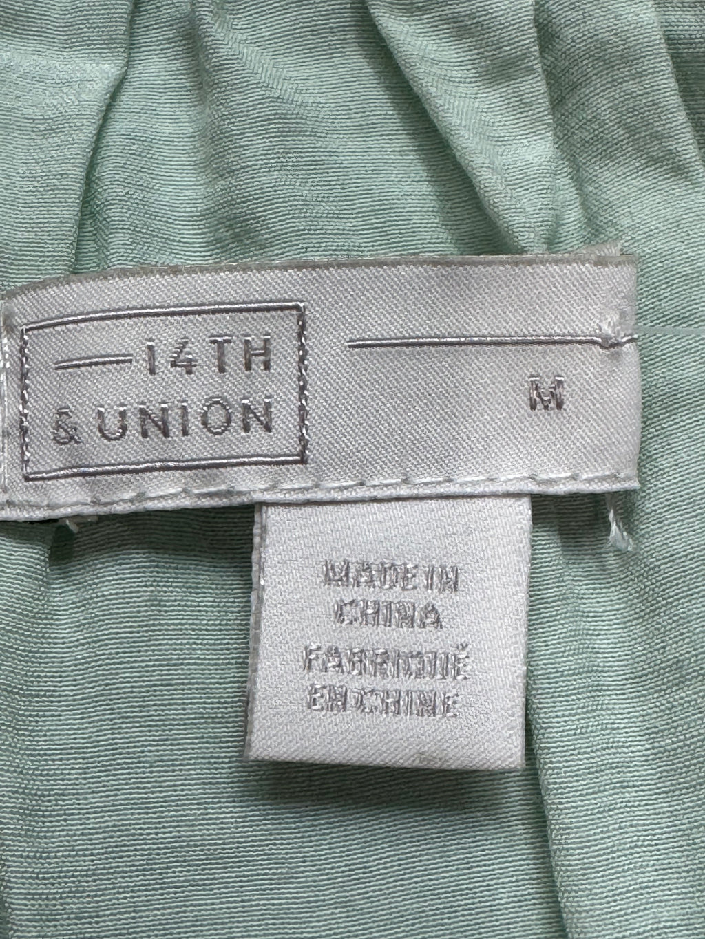 14th & Union Mint Green Sleeveless Surplice Peplum Blouse - Size M