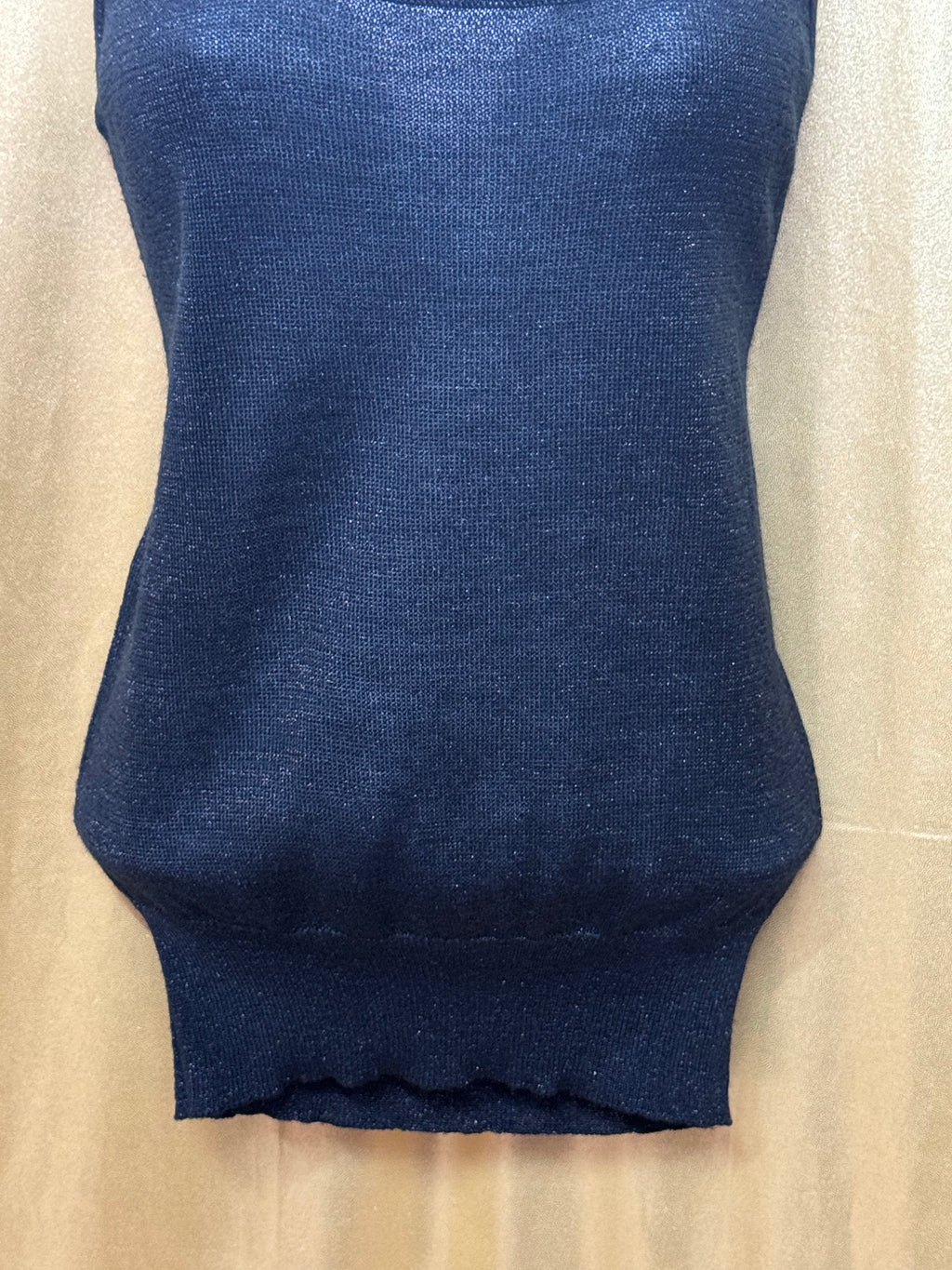 Vintage Evan-Picone Black Metallic Shimmer Knit Tank Top - Size M