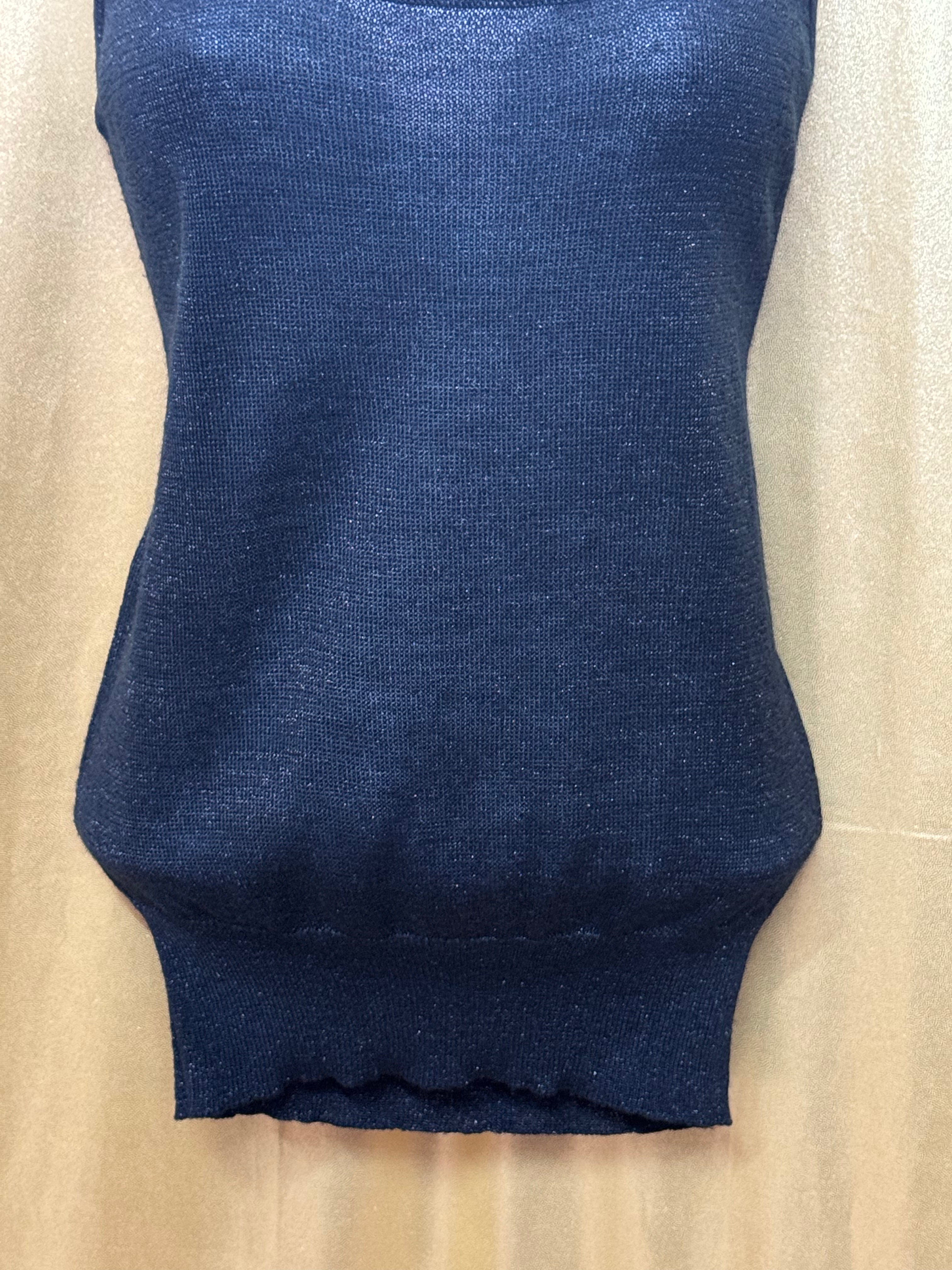 Vintage Evan-Picone Black Metallic Shimmer Knit Tank Top - Size M