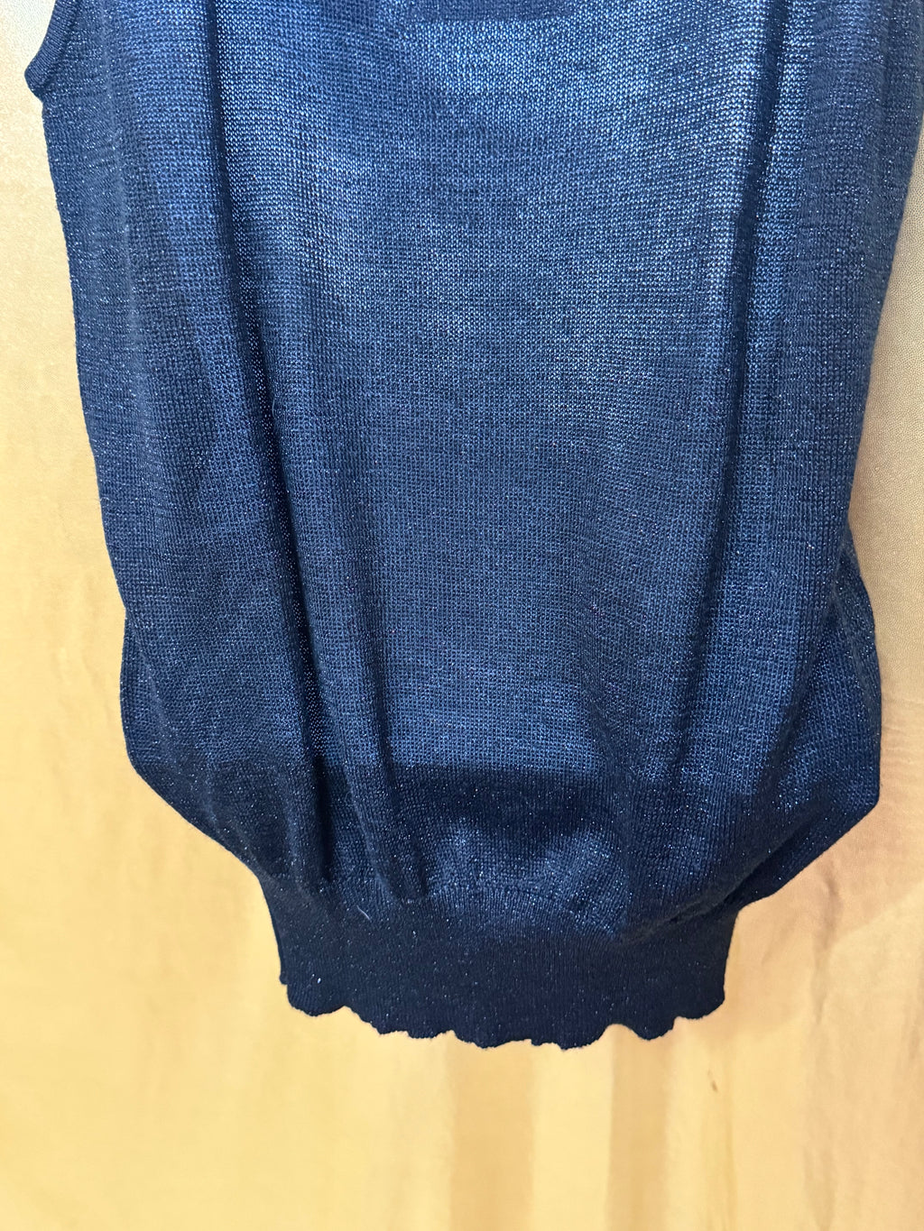 Vintage Evan-Picone Black Metallic Shimmer Knit Tank Top - Size M