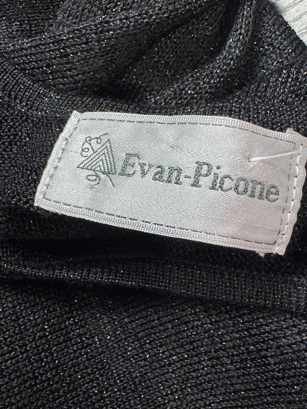 Vintage Evan-Picone Black Metallic Shimmer Knit Tank Top - Size M