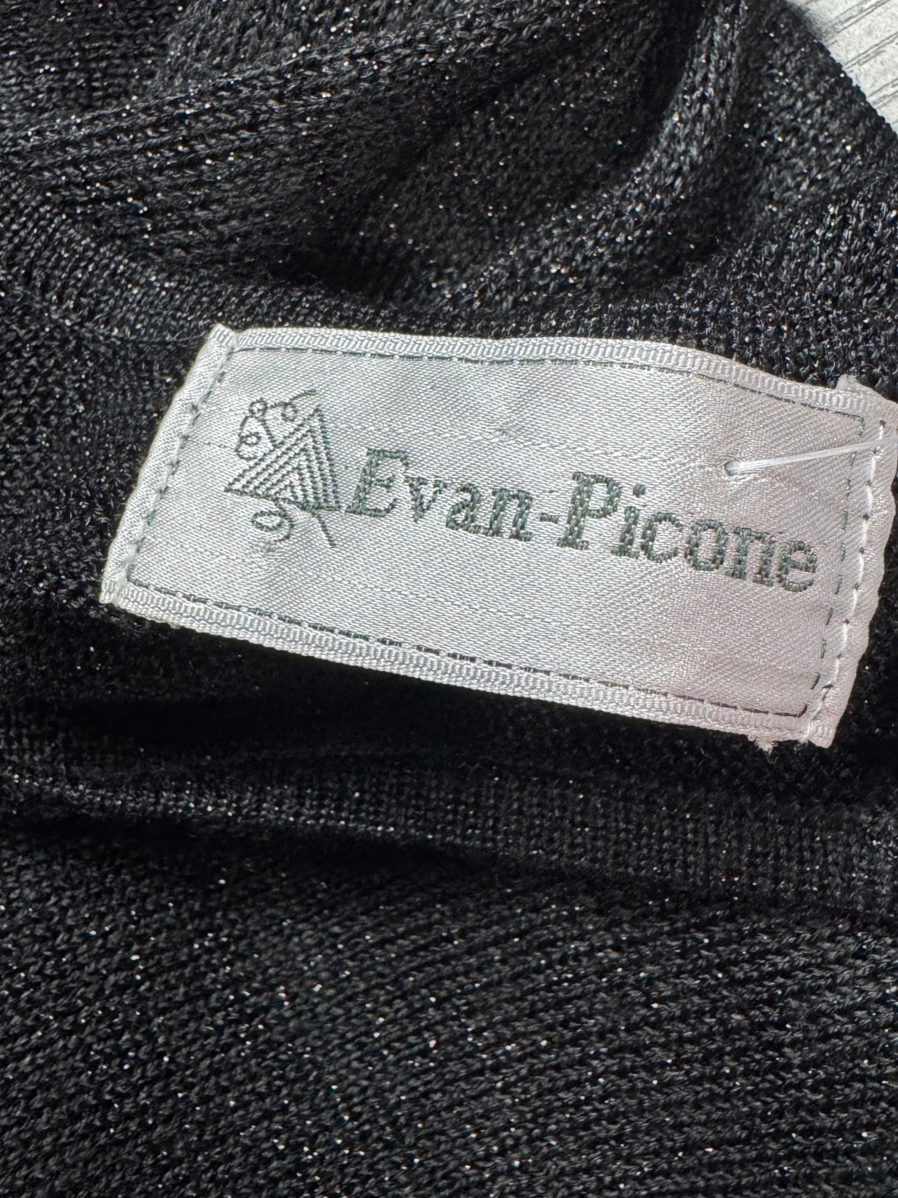 Vintage Evan-Picone Black Metallic Shimmer Knit Tank Top - Size M