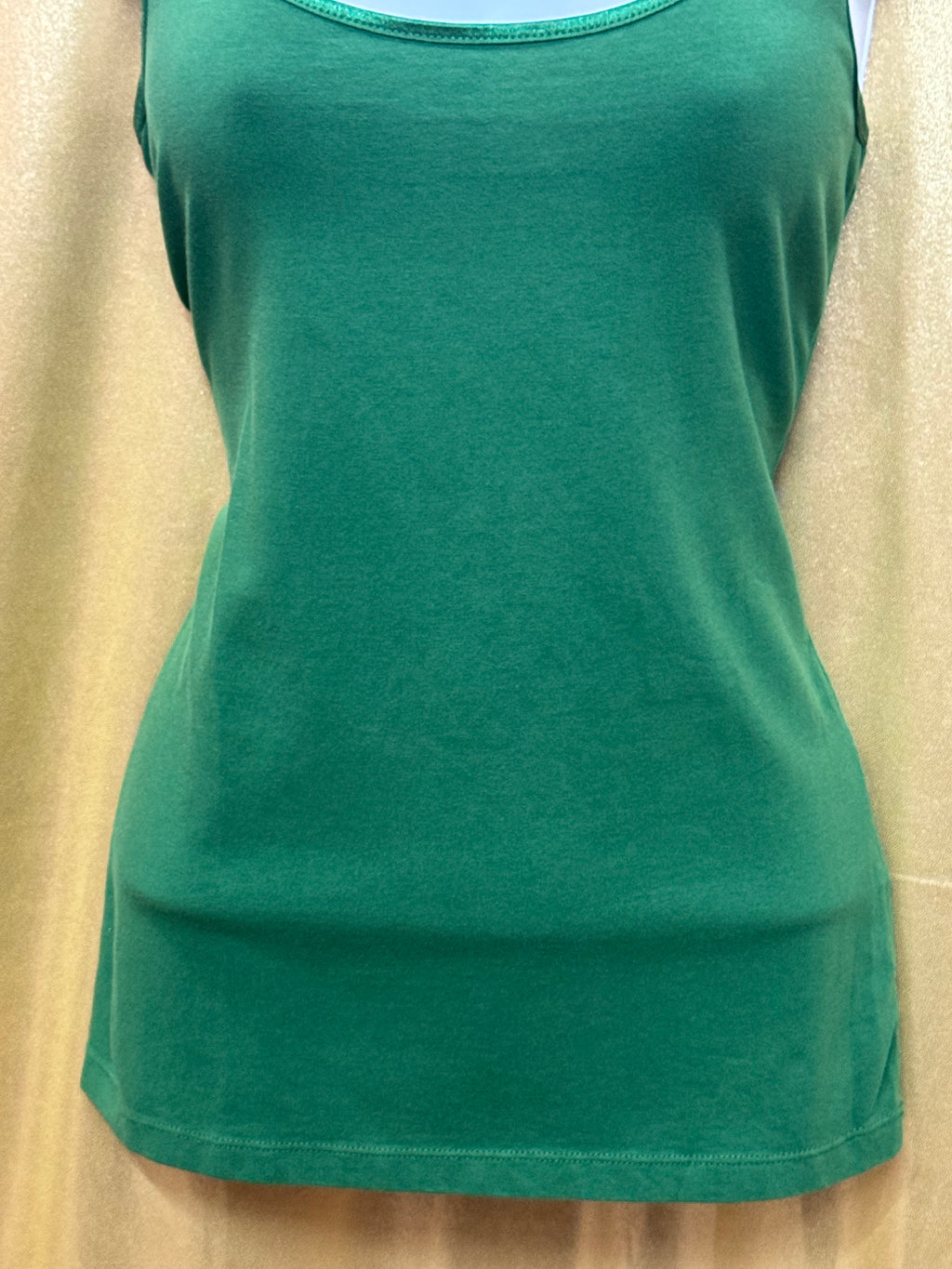 AK Anne Klein Green Scoop-Neck Tank Top | Cotton Blend Size Medium