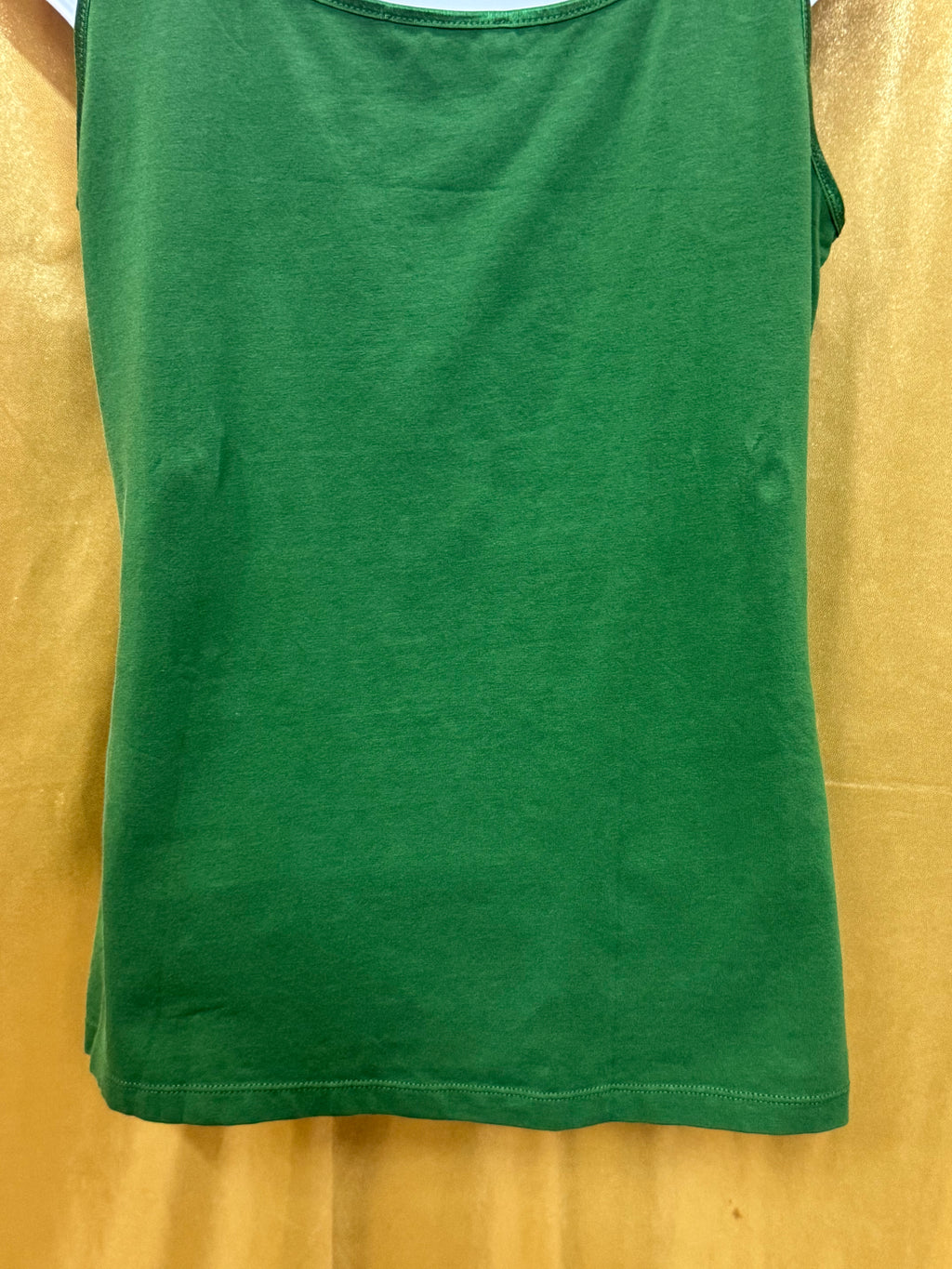 AK Anne Klein Green Scoop-Neck Tank Top | Cotton Blend Size Medium