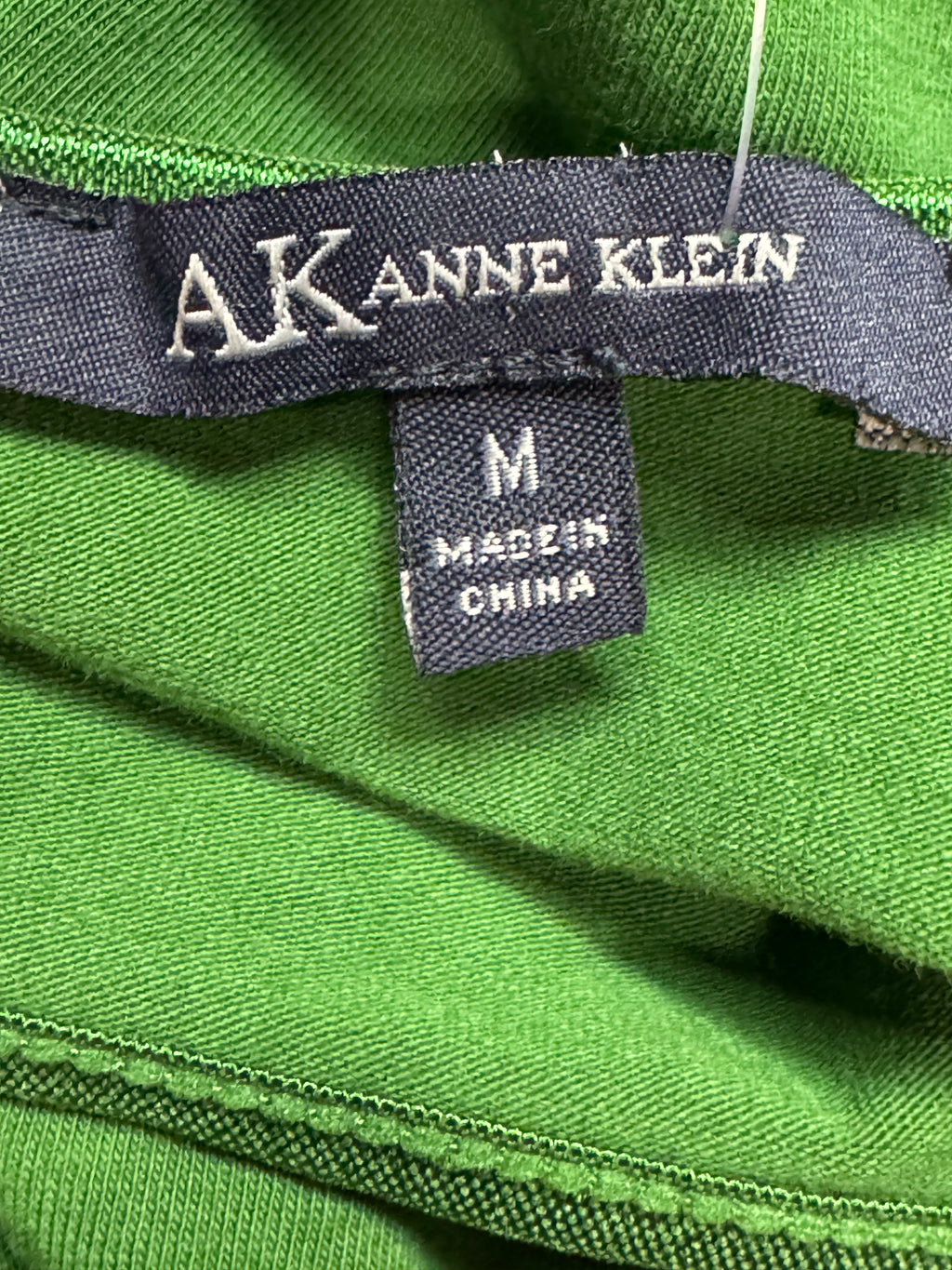 AK Anne Klein Green Scoop-Neck Tank Top | Cotton Blend Size Medium