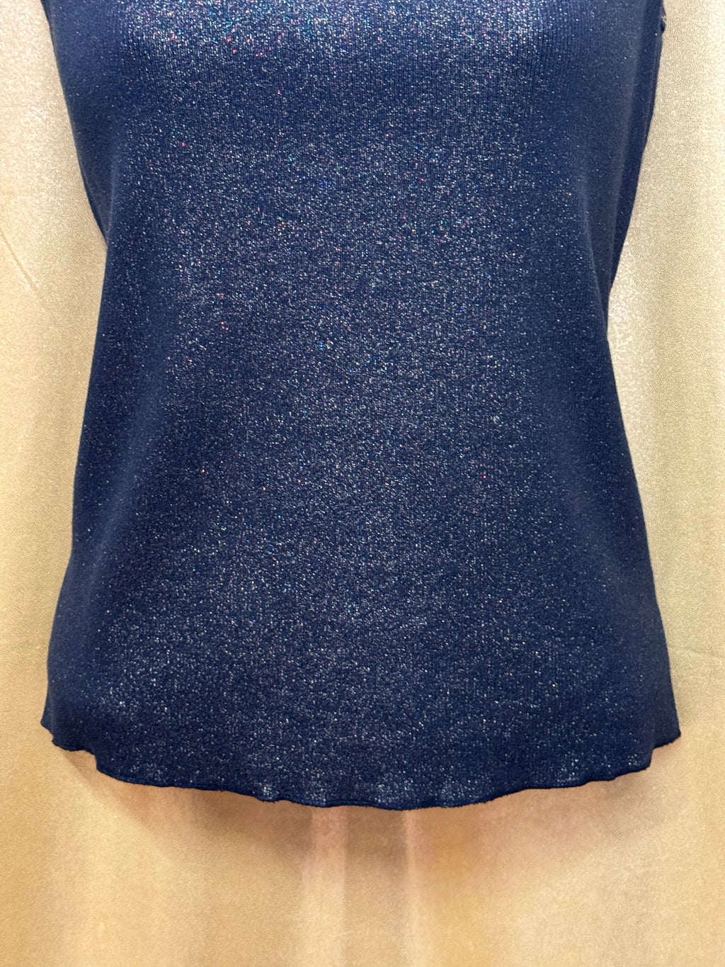 Carolyn Taylor Black Metallic Glitter Scoop Neck Tank Top - Size M